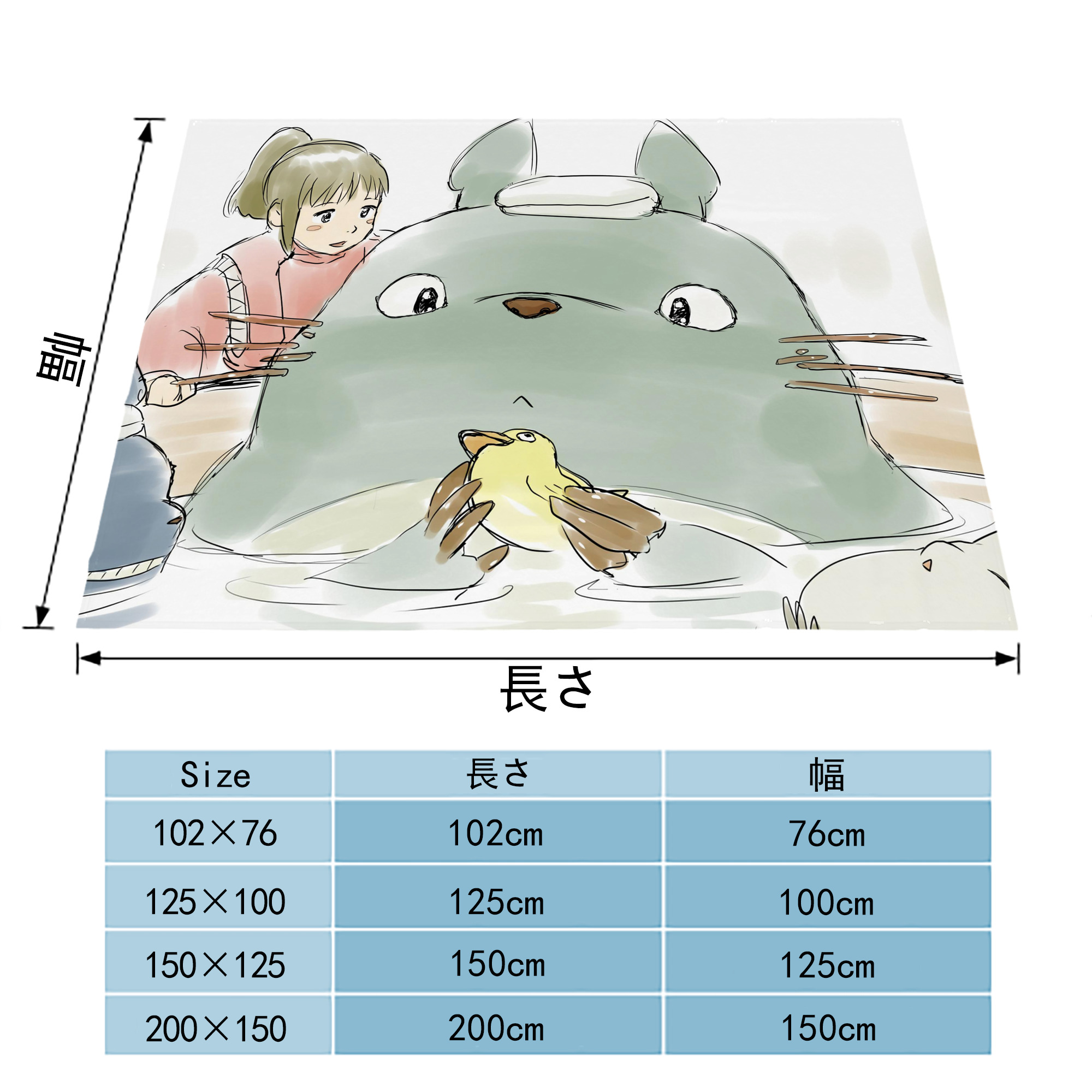 となりのトトロ 草壁メイ 草壁サツキ My Neighbor Totoro Satsuki Kusakabe Mei Kusakabe フランネルブランケット・多サイズ対応（横型）