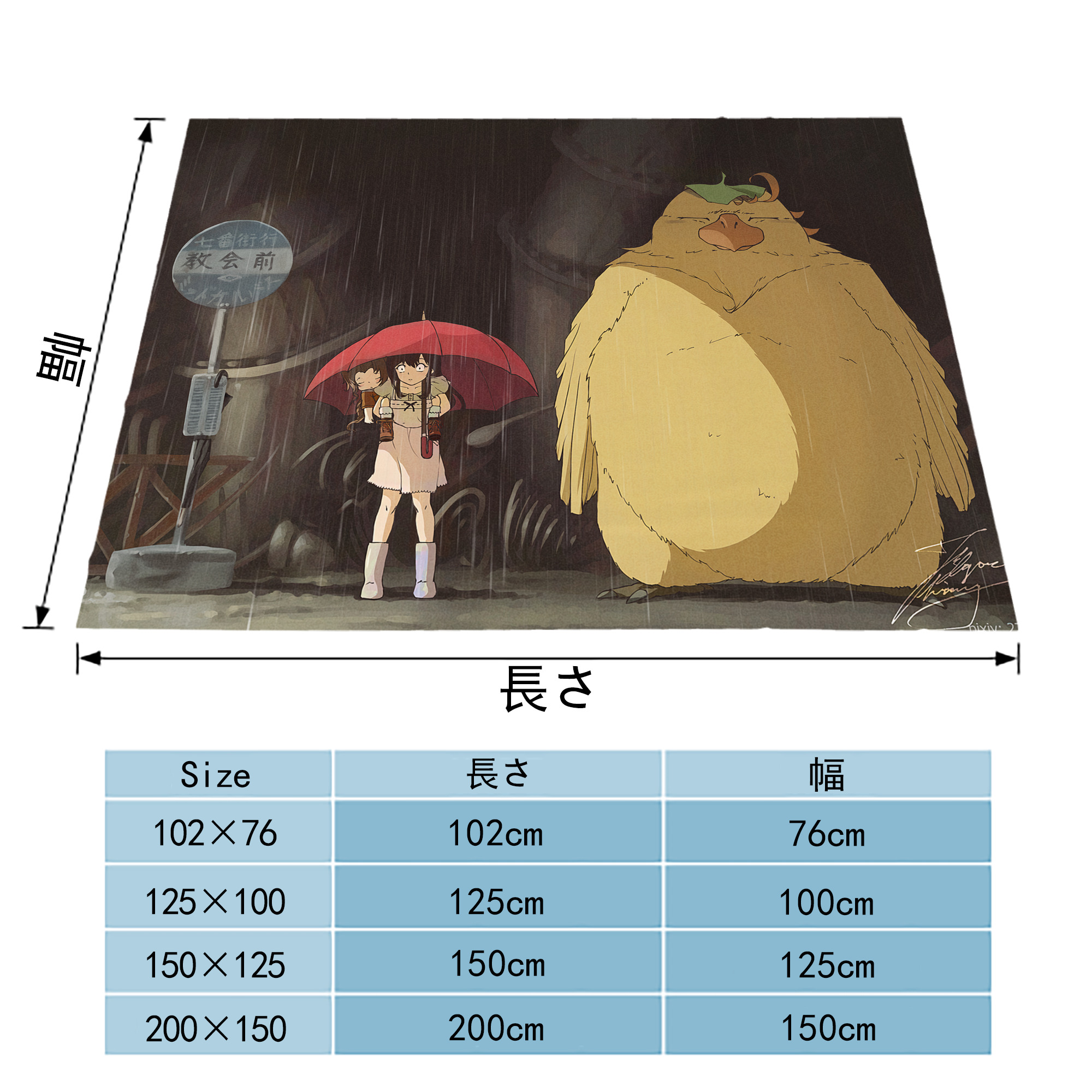 となりのトトロ 草壁メイ 草壁サツキ My Neighbor Totoro Satsuki Kusakabe Mei Kusakabe フランネルブランケット・多サイズ対応（横型）