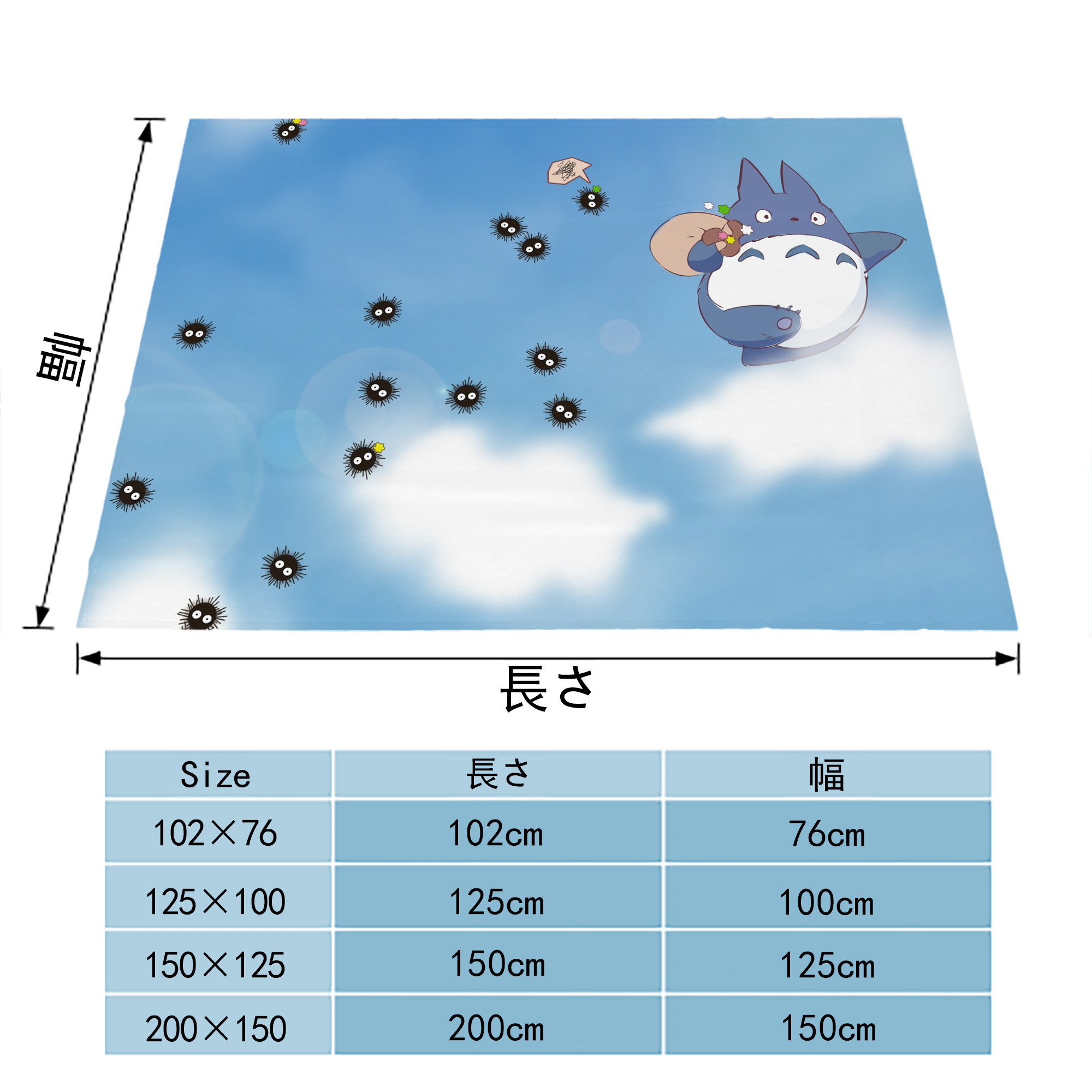 となりのトトロ 草壁メイ 草壁サツキ My Neighbor Totoro Satsuki Kusakabe Mei Kusakabe フランネルブランケット・多サイズ対応（横型）