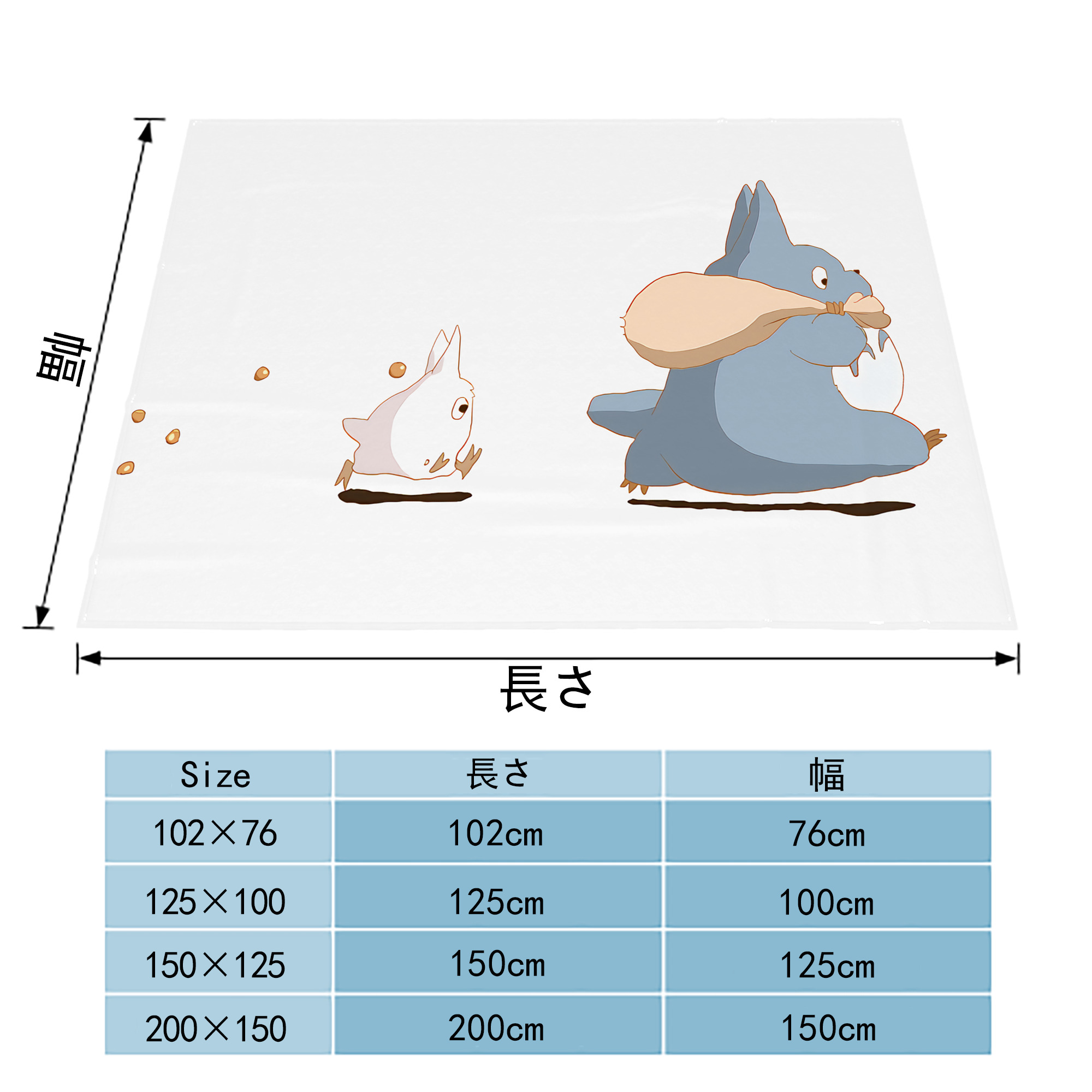 となりのトトロ 草壁メイ 草壁サツキ My Neighbor Totoro Satsuki Kusakabe Mei Kusakabe フランネルブランケット・多サイズ対応（横型）