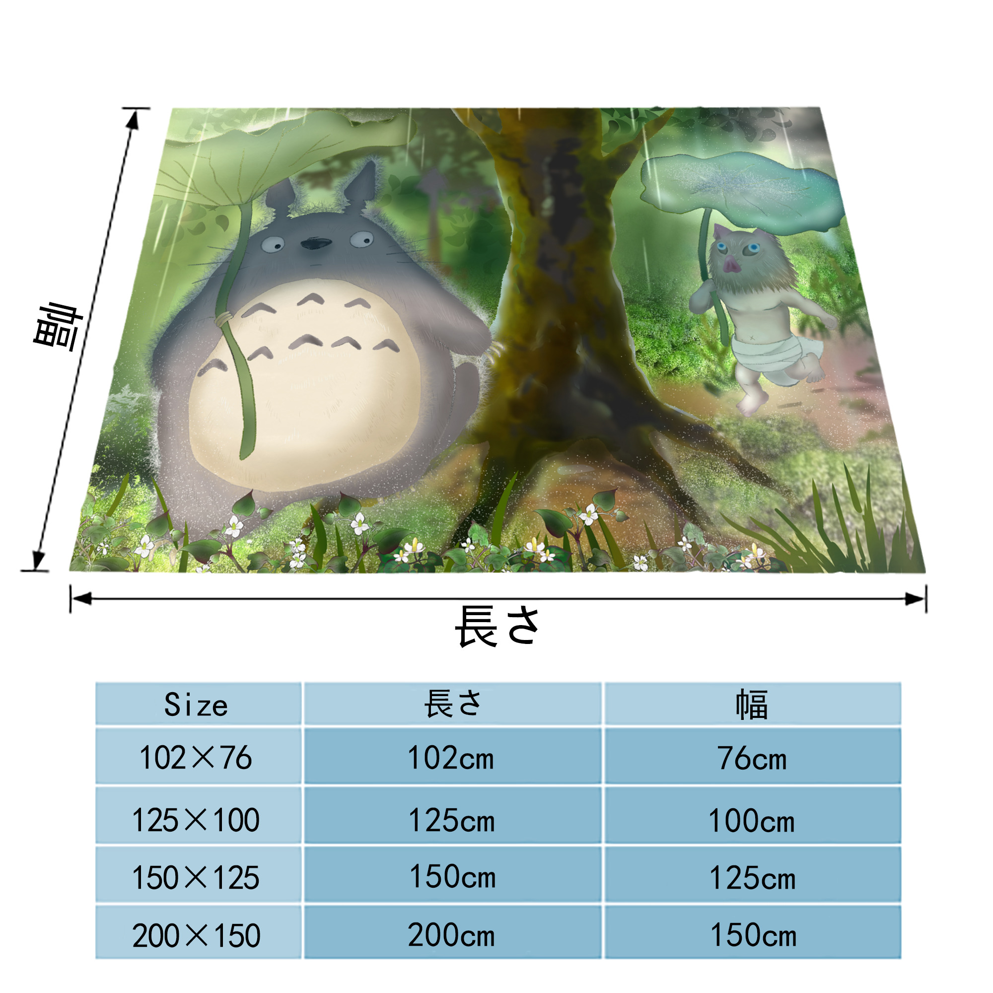 となりのトトロ 草壁メイ 草壁サツキ My Neighbor Totoro Satsuki Kusakabe Mei Kusakabe フランネルブランケット・多サイズ対応（横型）