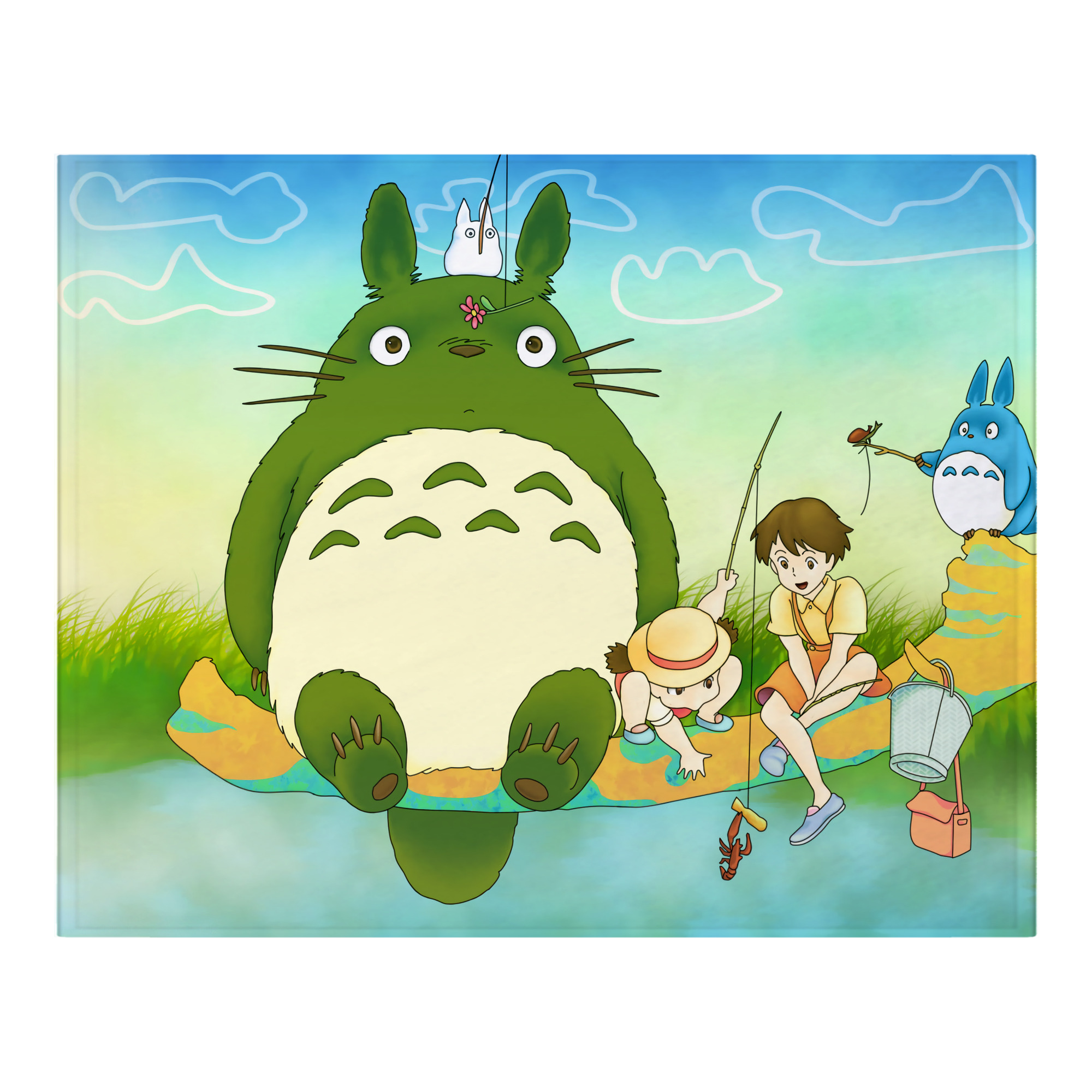（画像用） となりのトトロ 草壁メイ 草壁サツキ My Neighbor Totoro Satsuki Kusakabe Mei Kusakabe フランネルブランケット・多サイズ対応（横型）