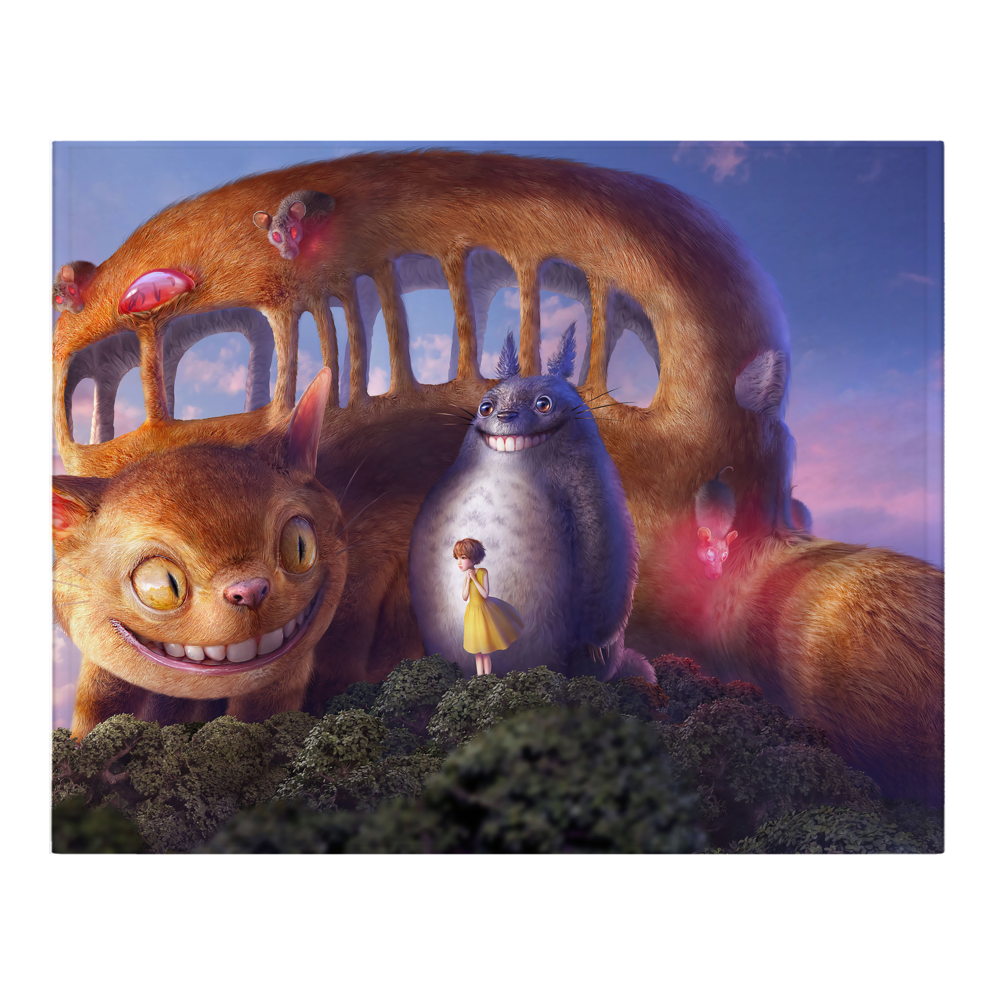 （画像用） となりのトトロ 草壁メイ 草壁サツキ My Neighbor Totoro Satsuki Kusakabe Mei Kusakabe フランネルブランケット・多サイズ対応（横型）