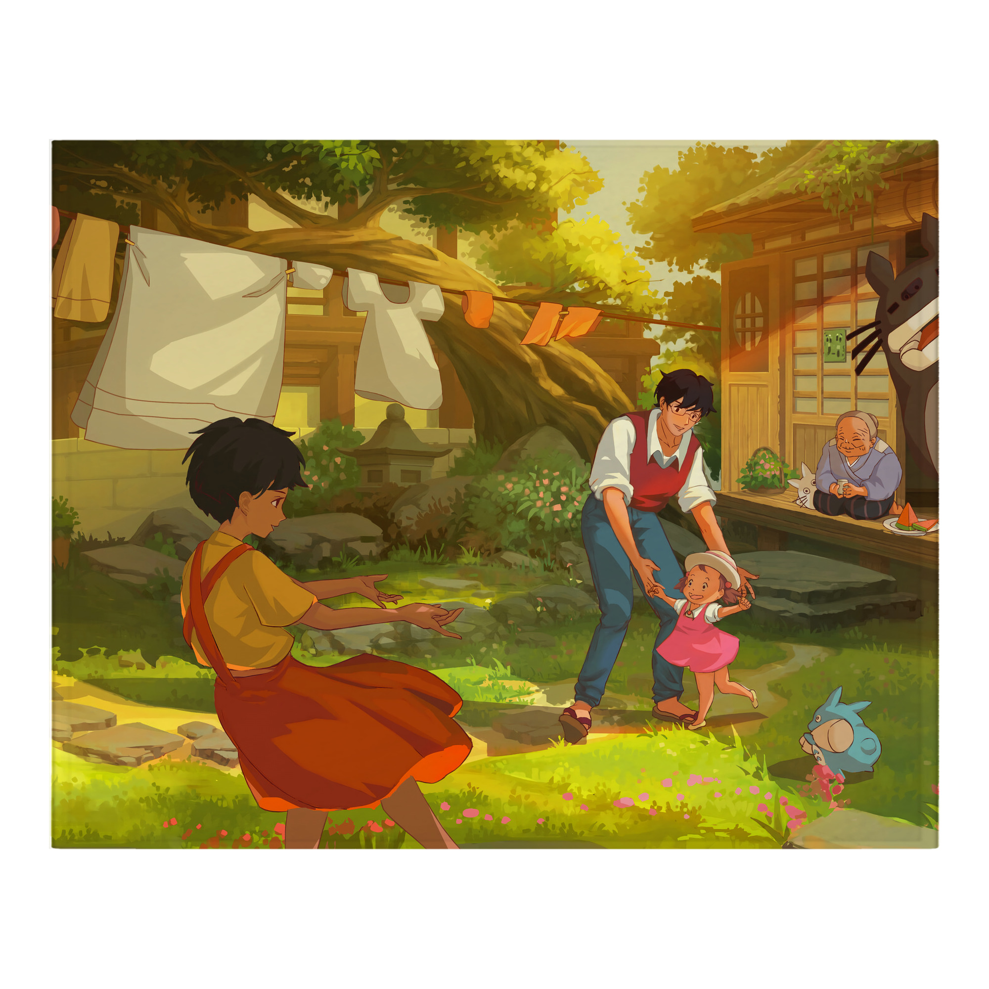 （画像用） となりのトトロ 草壁メイ 草壁サツキ My Neighbor Totoro Satsuki Kusakabe Mei Kusakabe フランネルブランケット・多サイズ対応（横型）