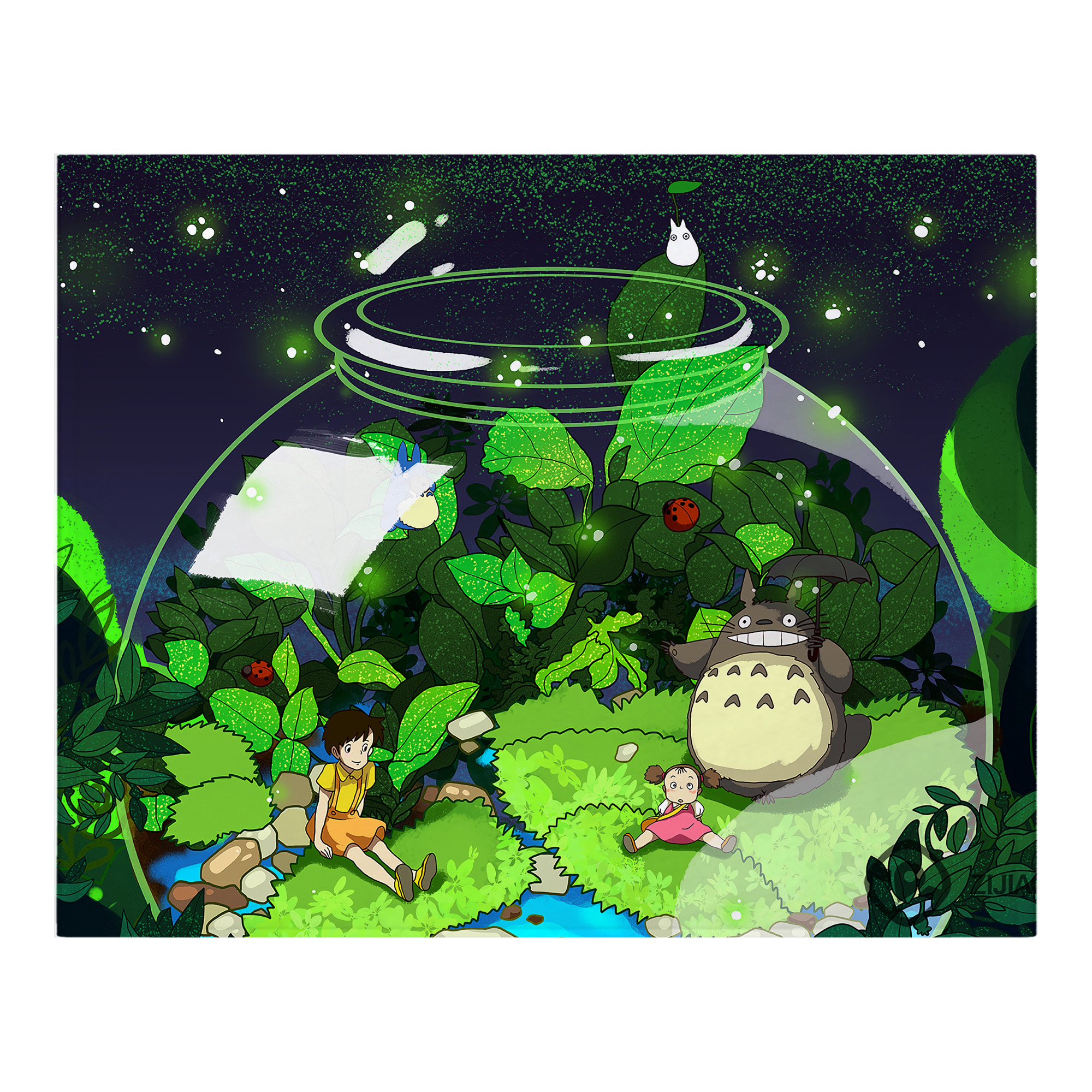 （画像用） となりのトトロ 草壁メイ 草壁サツキ My Neighbor Totoro Satsuki Kusakabe Mei Kusakabe フランネルブランケット・多サイズ対応（横型）