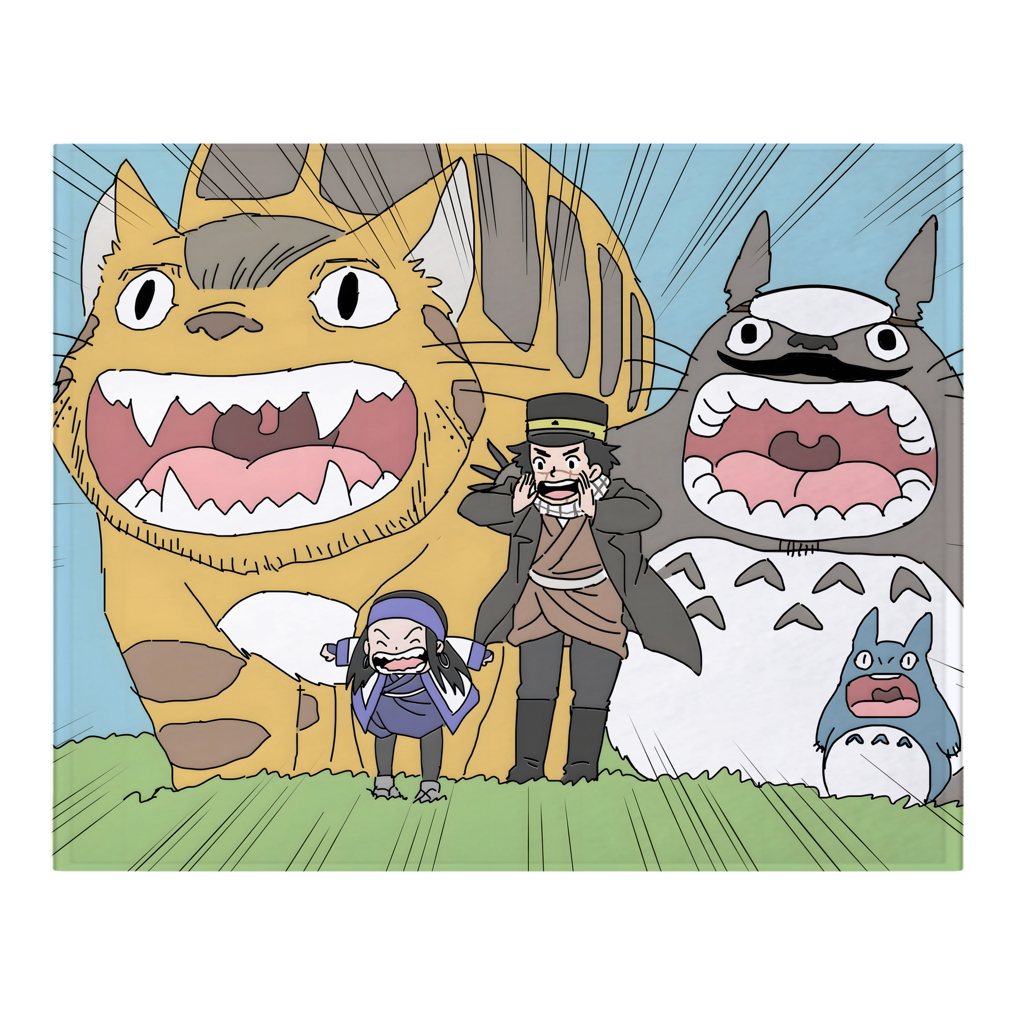 （画像用） となりのトトロ 草壁メイ 草壁サツキ My Neighbor Totoro Satsuki Kusakabe Mei Kusakabe フランネルブランケット・多サイズ対応（横型）