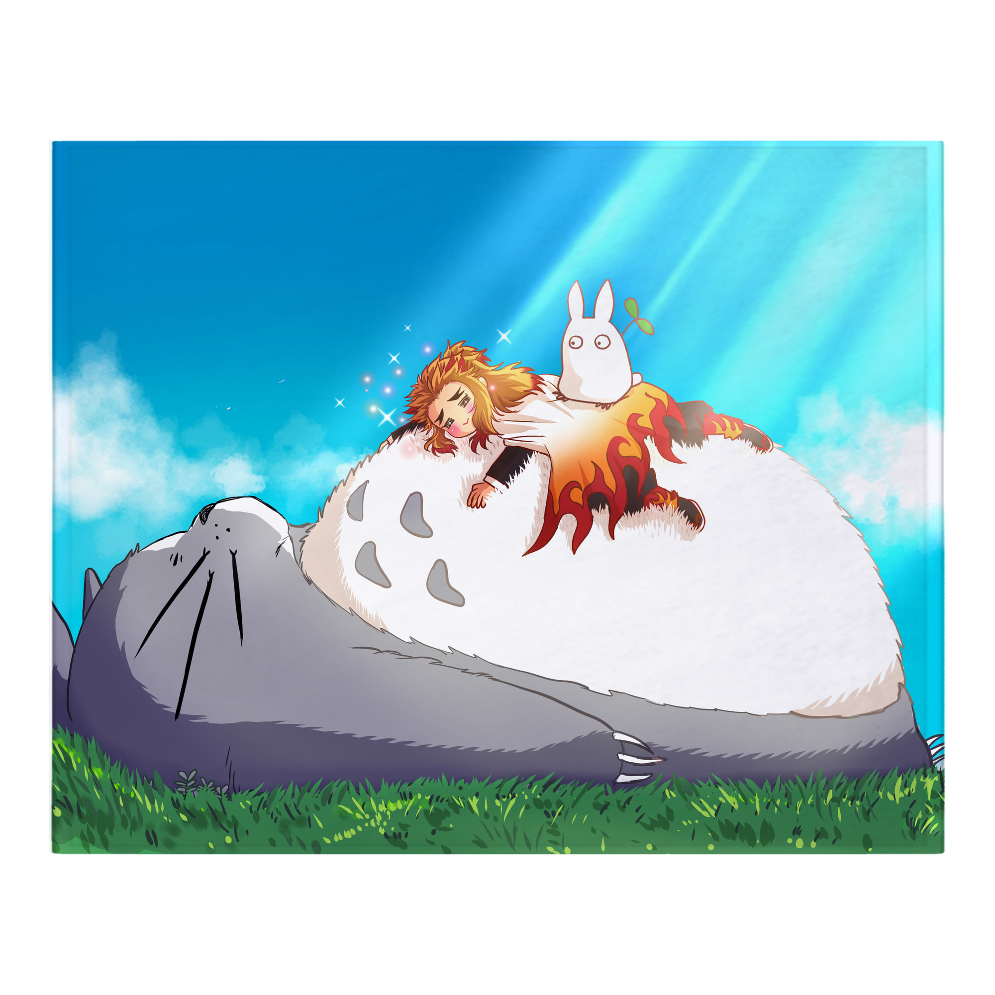 （画像用） となりのトトロ 草壁メイ 草壁サツキ My Neighbor Totoro Satsuki Kusakabe Mei Kusakabe フランネルブランケット・多サイズ対応（横型）