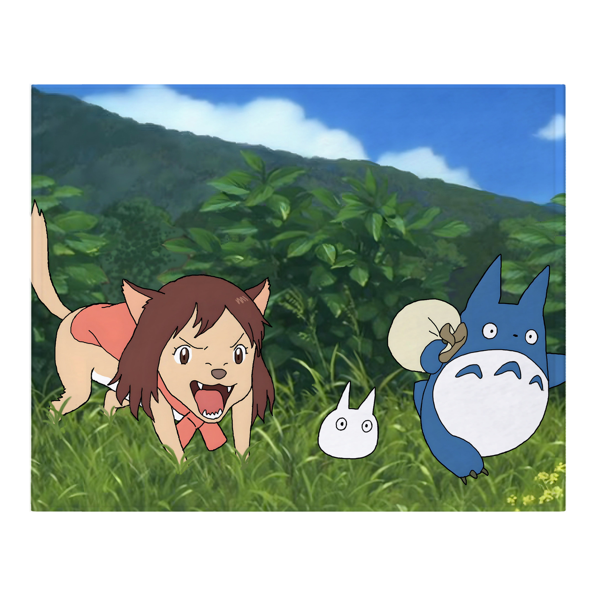 （画像用） となりのトトロ 草壁メイ 草壁サツキ My Neighbor Totoro Satsuki Kusakabe Mei Kusakabe フランネルブランケット・多サイズ対応（横型）