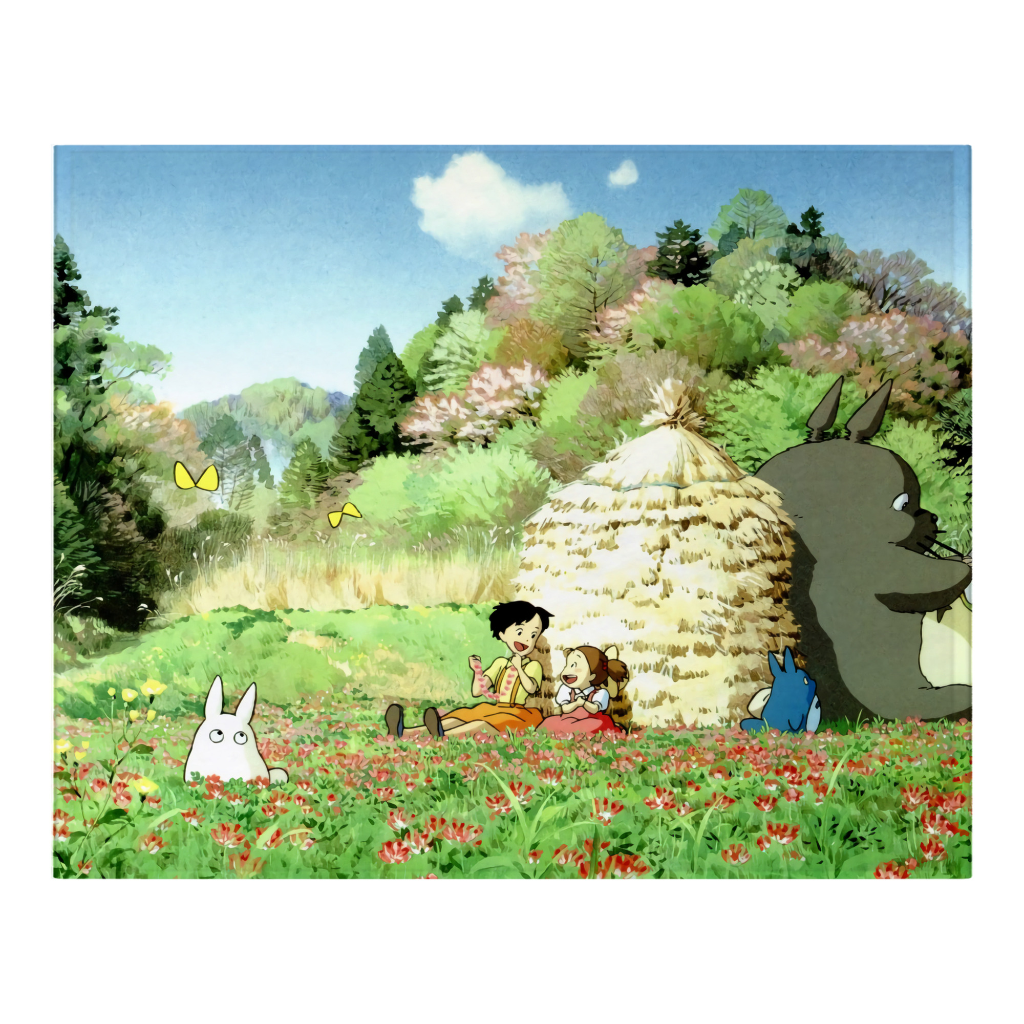 （画像用） となりのトトロ 草壁メイ 草壁サツキ My Neighbor Totoro Satsuki Kusakabe Mei Kusakabe フランネルブランケット・多サイズ対応（横型）