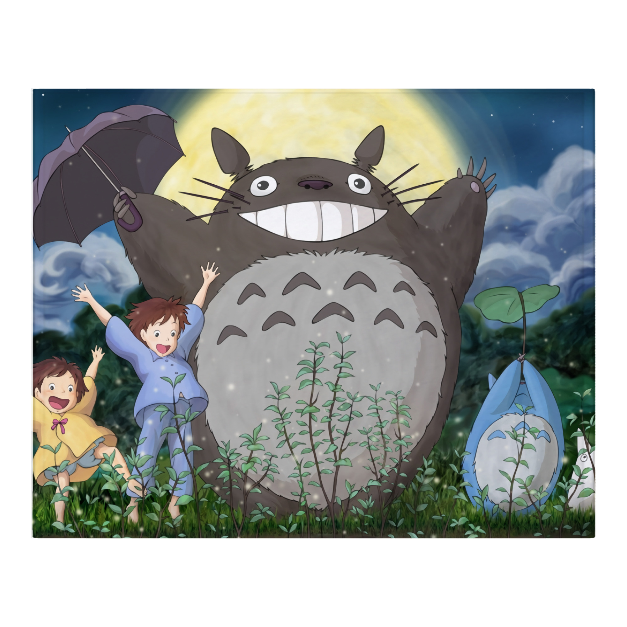 （画像用） となりのトトロ 草壁メイ 草壁サツキ My Neighbor Totoro Satsuki Kusakabe Mei Kusakabe フランネルブランケット・多サイズ対応（横型）
