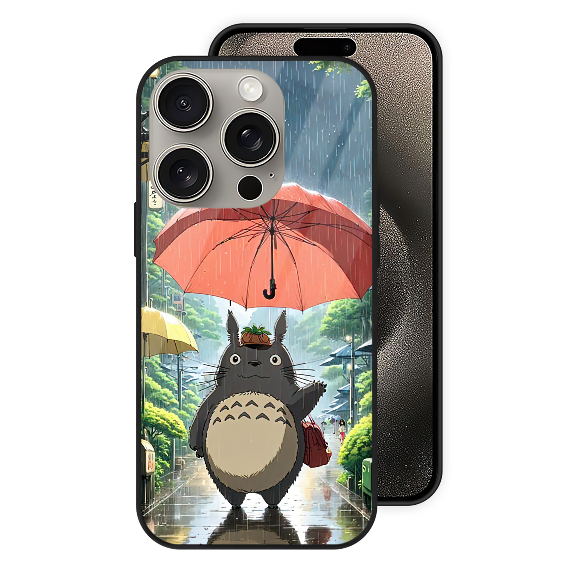 （画像用） となりのトトロ 草壁メイ 草壁サツキ My Neighbor Totoro Satsuki Kusakabe Mei Kusakabe 【iPhone15Pro対応】スマホケース 耐衝撃＆黄変防止 背面ガラス