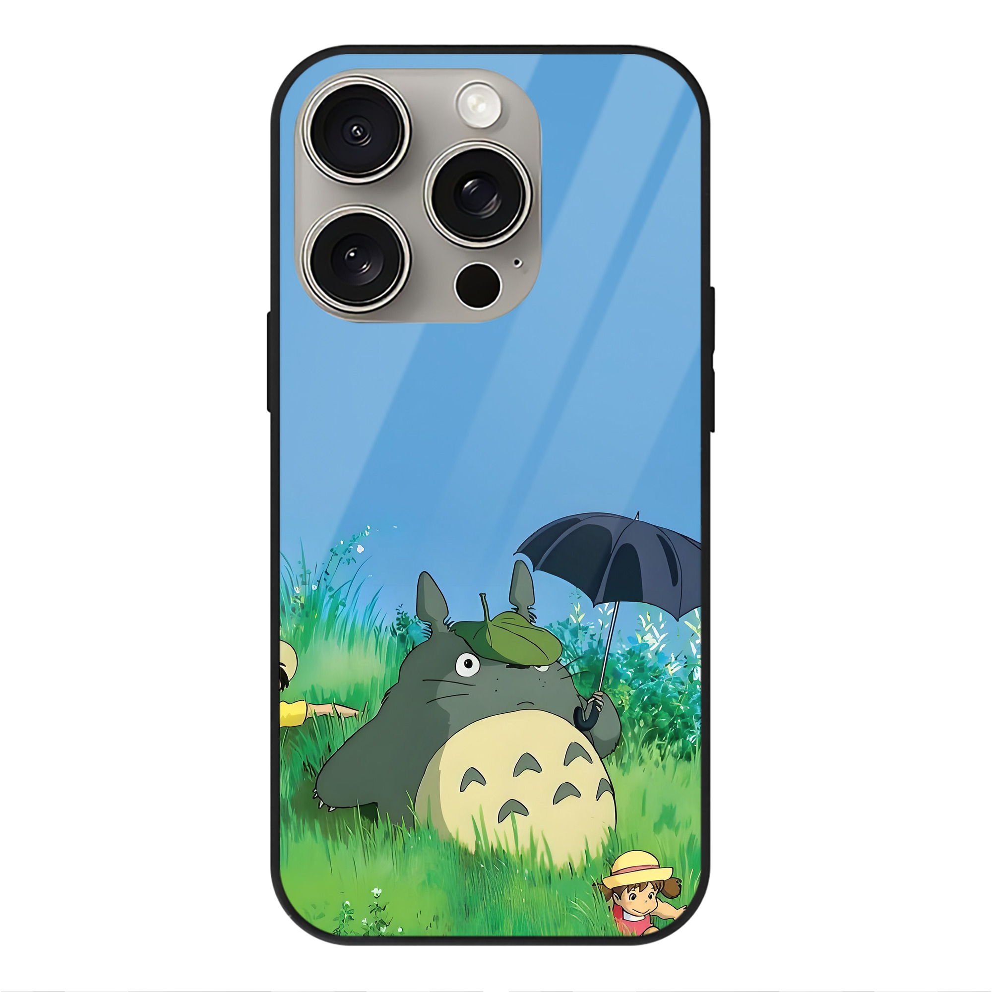 （画像用） となりのトトロ 草壁メイ 草壁サツキ My Neighbor Totoro Satsuki Kusakabe Mei Kusakabe 【iPhone15Pro対応】スマホケース 耐衝撃＆黄変防止 背面ガラス