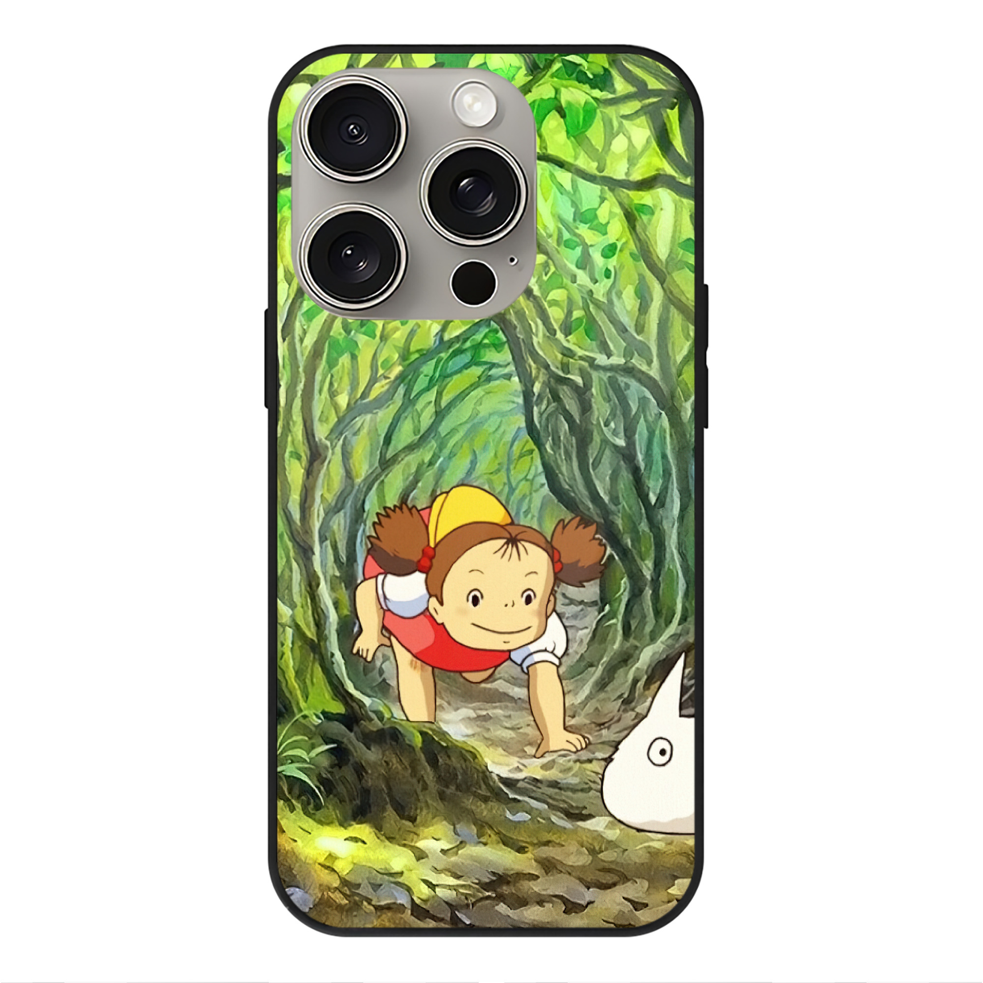 となりのトトロ 草壁メイ 草壁サツキ My Neighbor Totoro Satsuki Kusakabe Mei Kusakabe 【iPhone15Pro対応】スマホケース 耐衝撃＆黄変防止 背面ガラス
