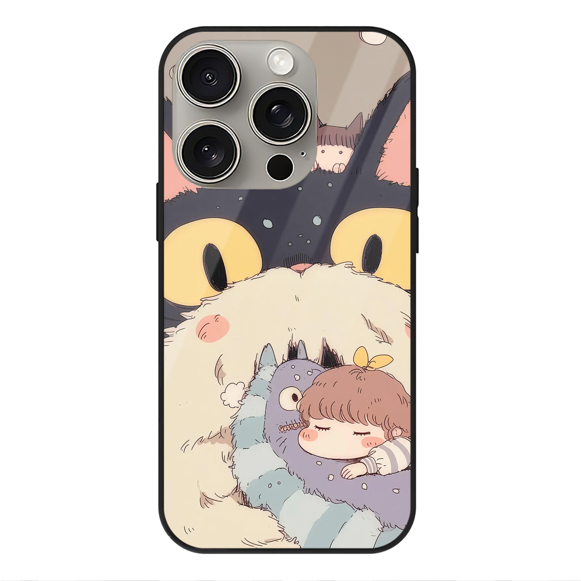 となりのトトロ 草壁メイ 草壁サツキ My Neighbor Totoro Satsuki Kusakabe Mei Kusakabe 【iPhone15Pro対応】スマホケース 耐衝撃＆黄変防止 背面ガラス