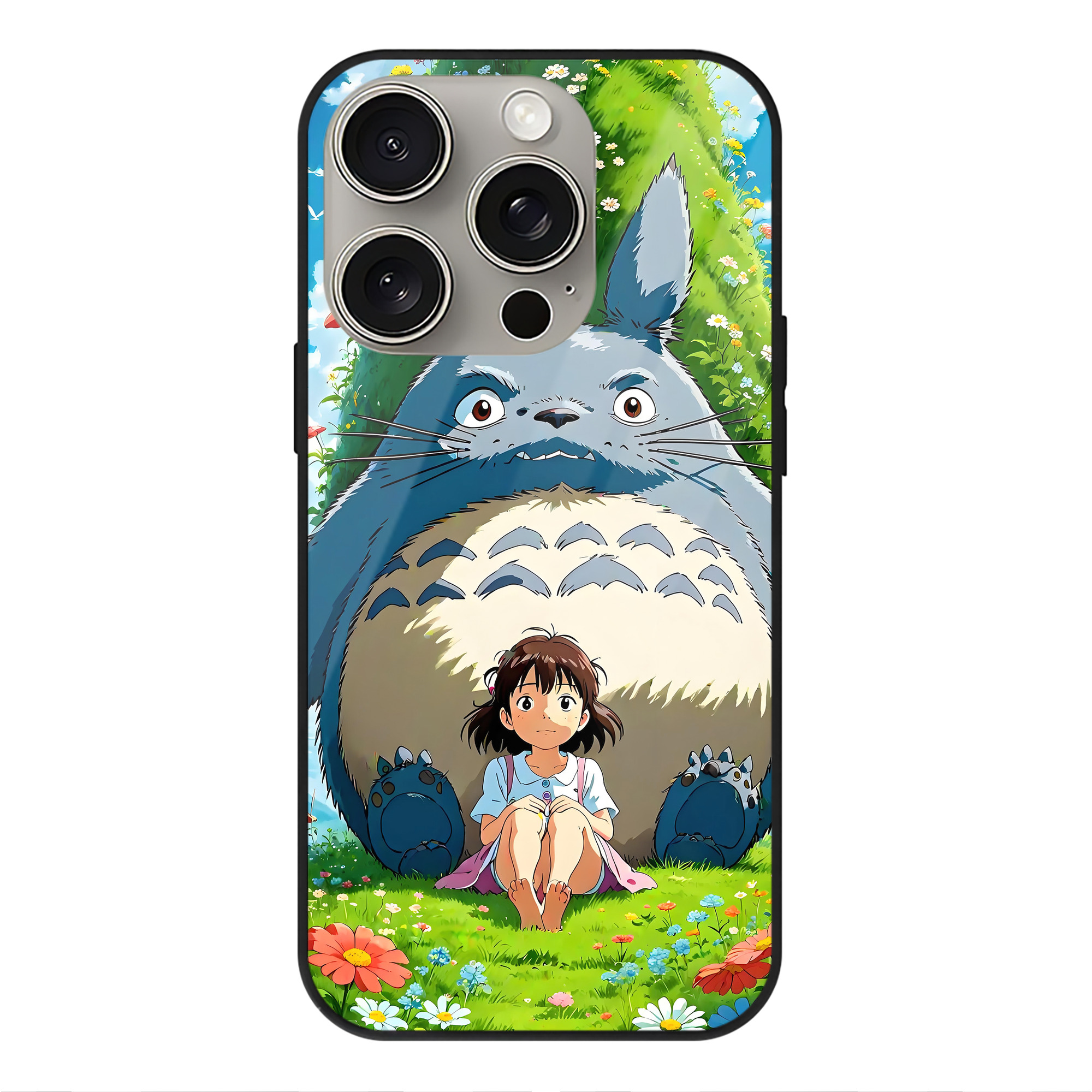 となりのトトロ 草壁メイ 草壁サツキ My Neighbor Totoro Satsuki Kusakabe Mei Kusakabe 【iPhone15Pro対応】スマホケース 耐衝撃＆黄変防止 背面ガラス