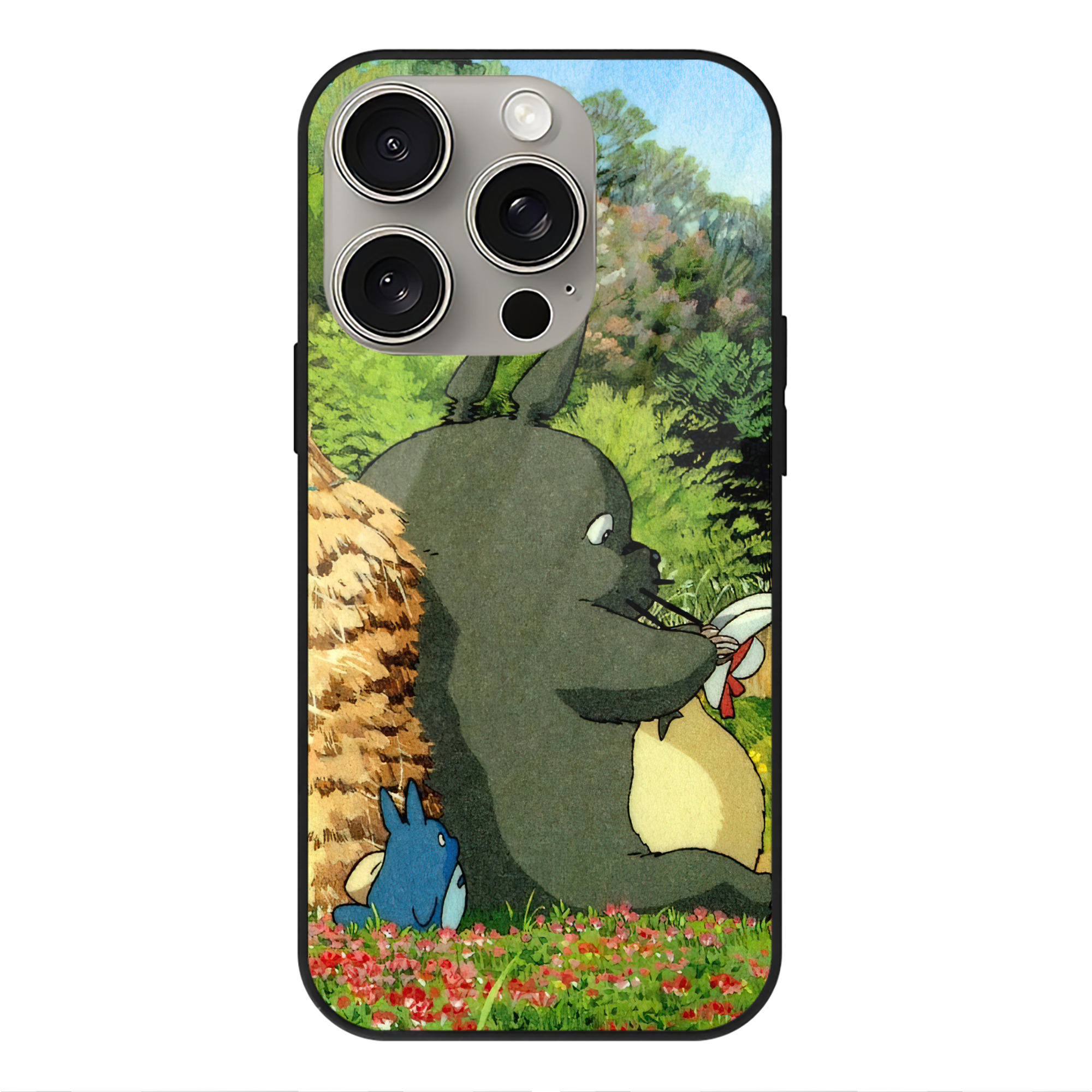 となりのトトロ 草壁メイ 草壁サツキ My Neighbor Totoro Satsuki Kusakabe Mei Kusakabe 【iPhone15Pro対応】スマホケース 耐衝撃＆黄変防止 背面ガラス