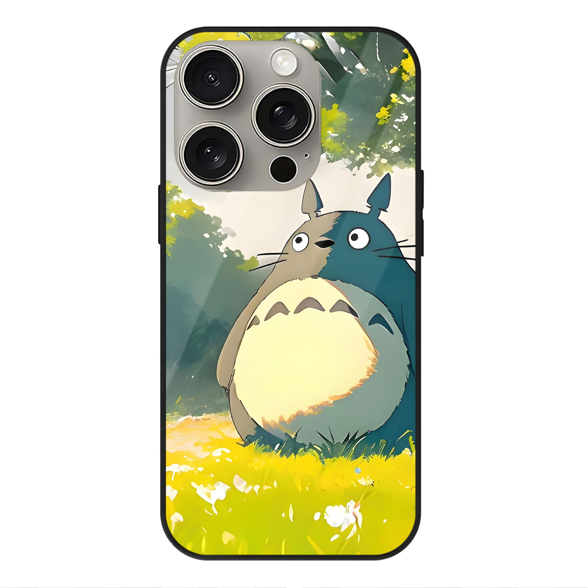 （画像用） となりのトトロ 草壁メイ 草壁サツキ My Neighbor Totoro Satsuki Kusakabe Mei Kusakabe 【iPhone15Pro対応】スマホケース 耐衝撃＆黄変防止 背面ガラス