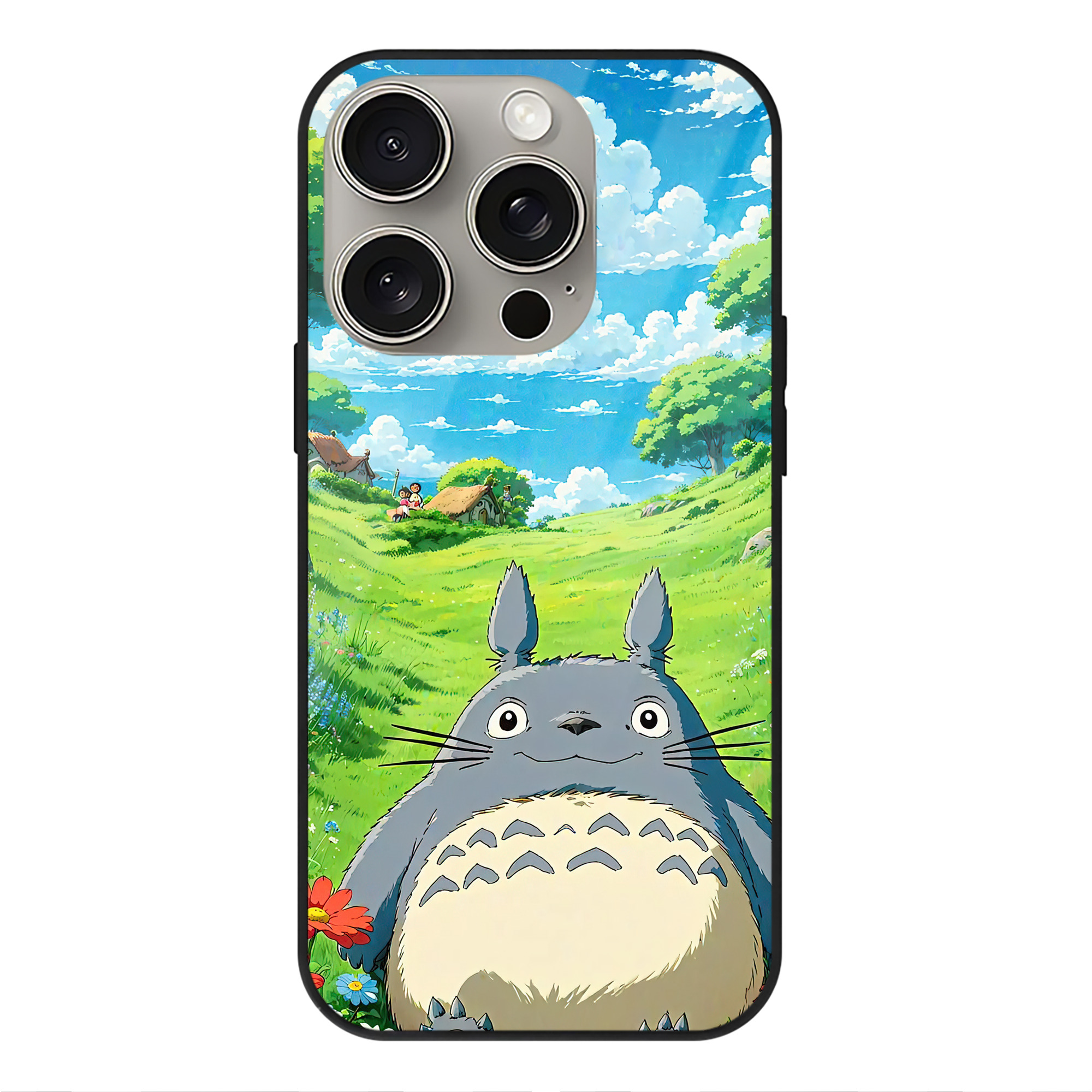となりのトトロ 草壁メイ 草壁サツキ My Neighbor Totoro Satsuki Kusakabe Mei Kusakabe 【iPhone15Pro対応】スマホケース 耐衝撃＆黄変防止 背面ガラス