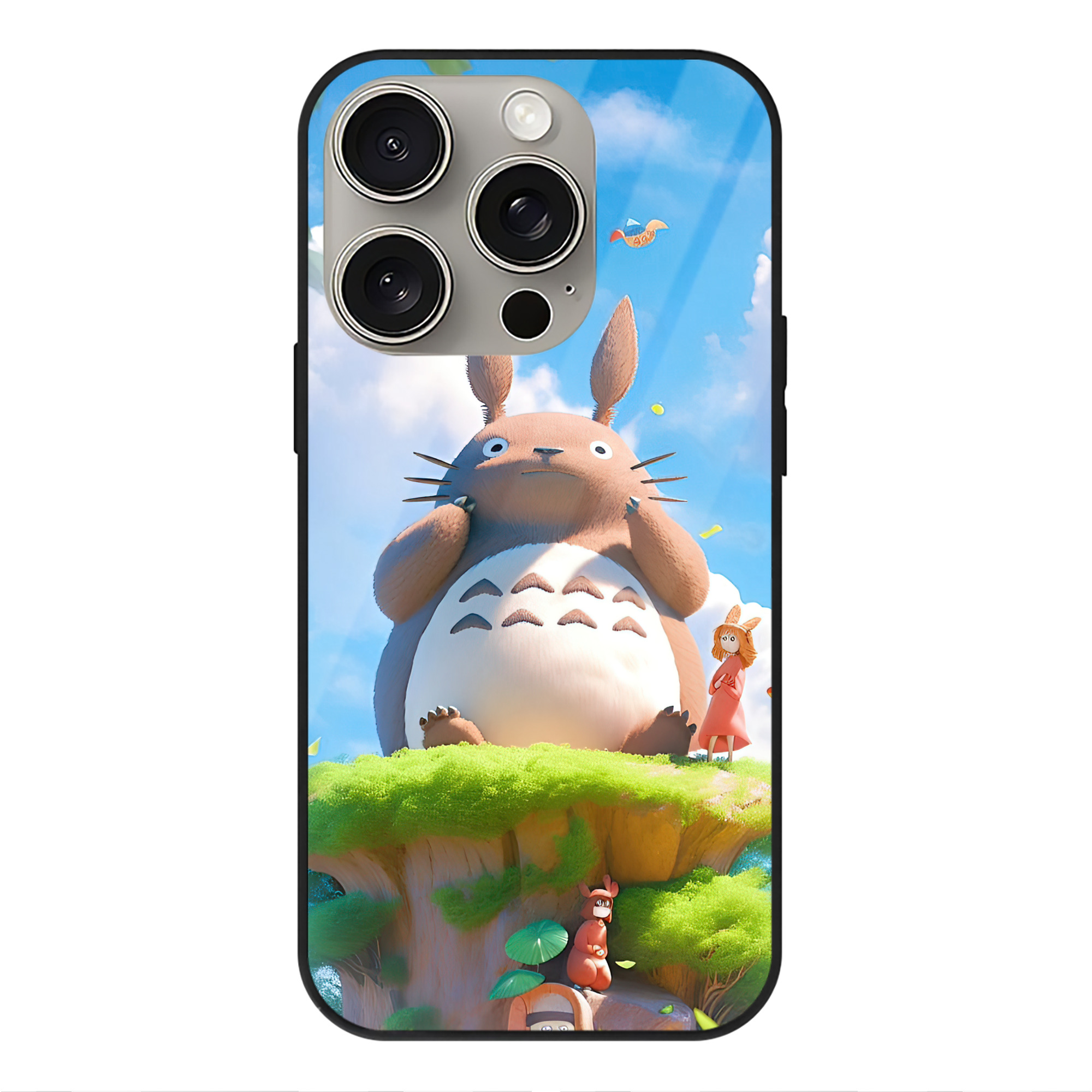 （画像用） となりのトトロ 草壁メイ 草壁サツキ My Neighbor Totoro Satsuki Kusakabe Mei Kusakabe 【iPhone15Pro対応】スマホケース 耐衝撃＆黄変防止 背面ガラス