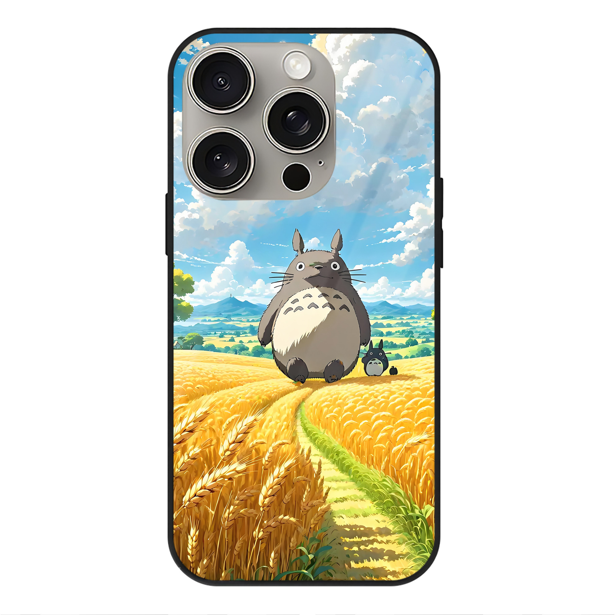 となりのトトロ 草壁メイ 草壁サツキ My Neighbor Totoro Satsuki Kusakabe Mei Kusakabe 【iPhone15Pro対応】スマホケース 耐衝撃＆黄変防止 背面ガラス