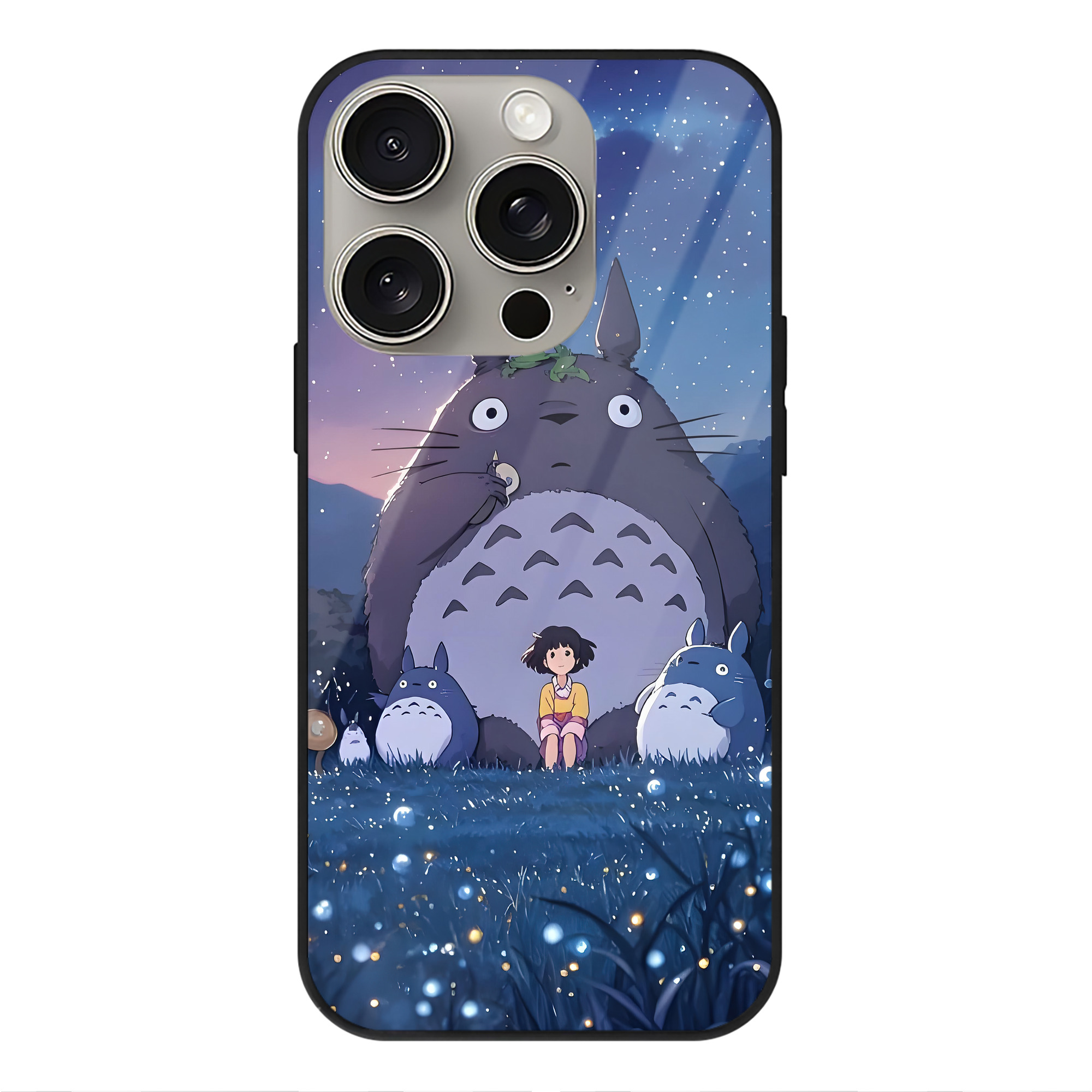 となりのトトロ 草壁メイ 草壁サツキ My Neighbor Totoro Satsuki Kusakabe Mei Kusakabe 【iPhone15Pro対応】スマホケース 耐衝撃＆黄変防止 背面ガラス