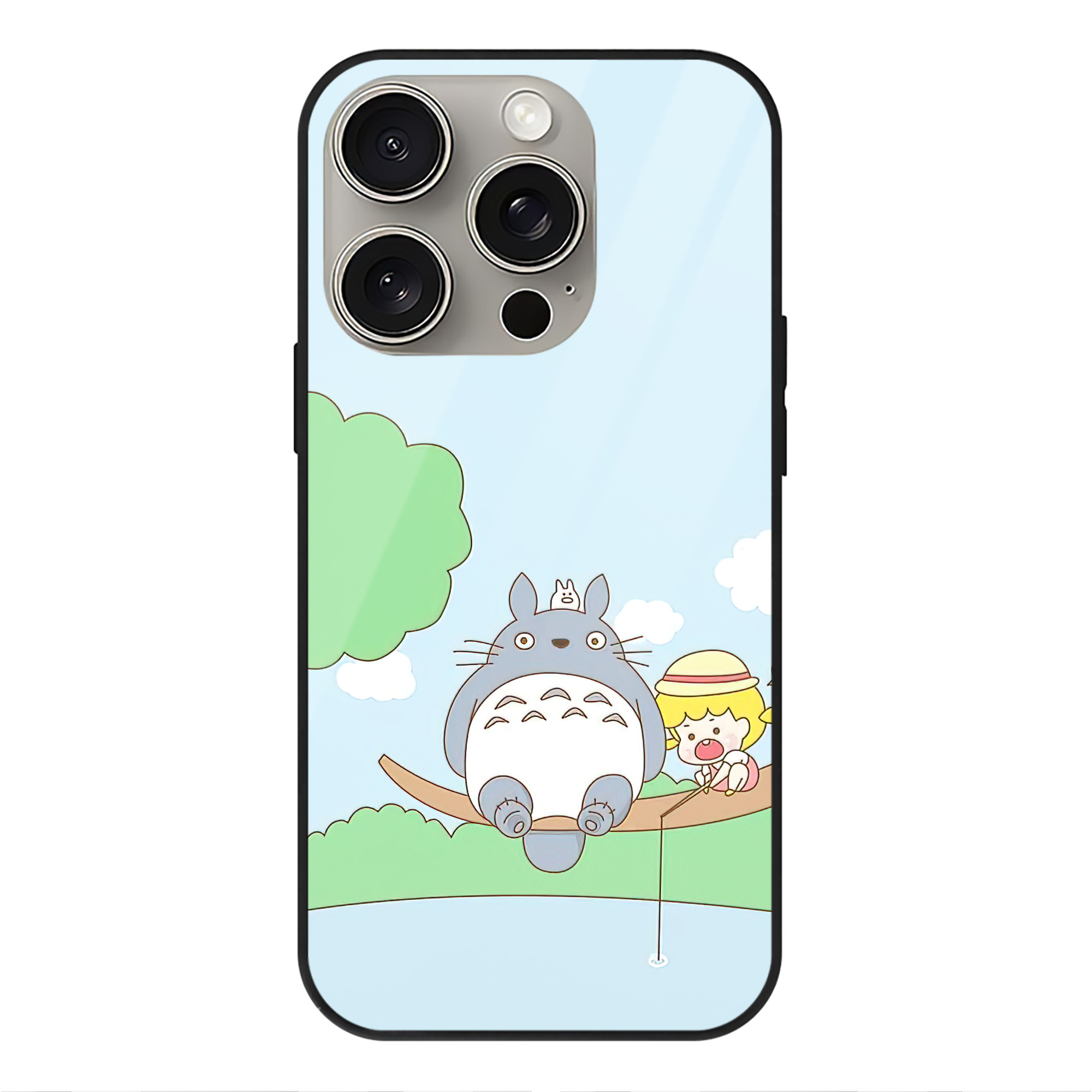 となりのトトロ 草壁メイ 草壁サツキ My Neighbor Totoro Satsuki Kusakabe Mei Kusakabe 【iPhone15Pro対応】スマホケース 耐衝撃＆黄変防止 背面ガラス