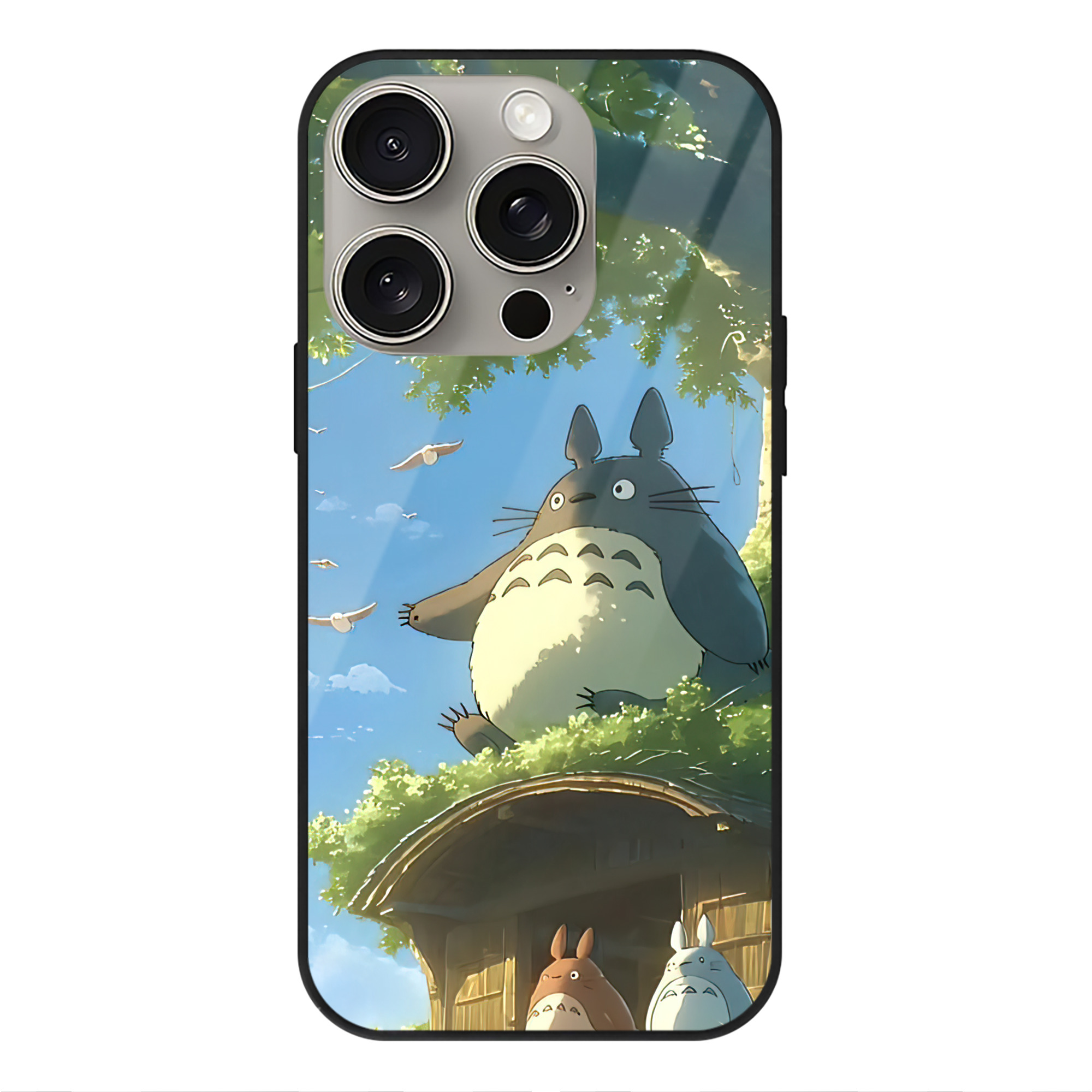 となりのトトロ 草壁メイ 草壁サツキ My Neighbor Totoro Satsuki Kusakabe Mei Kusakabe 【iPhone15Pro対応】スマホケース 耐衝撃＆黄変防止 背面ガラス