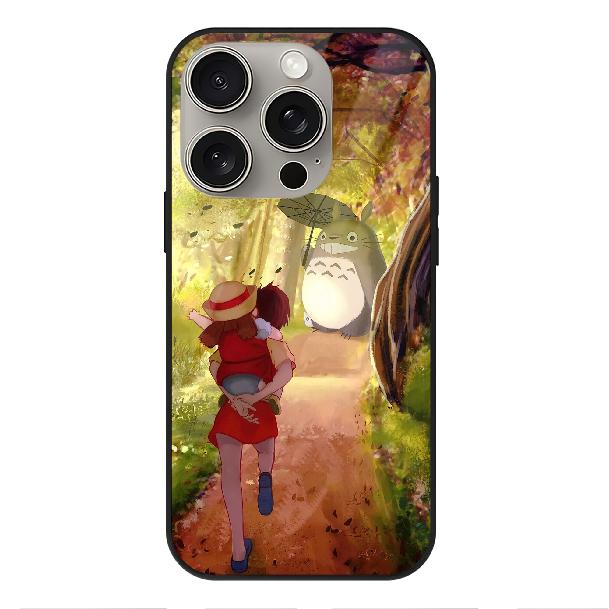 となりのトトロ 草壁メイ 草壁サツキ My Neighbor Totoro Satsuki Kusakabe Mei Kusakabe 【iPhone15Pro対応】スマホケース 耐衝撃＆黄変防止 背面ガラス