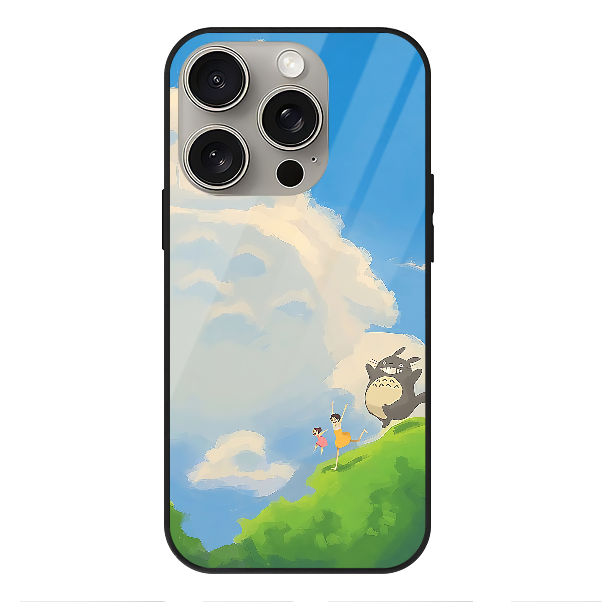 となりのトトロ 草壁メイ 草壁サツキ My Neighbor Totoro Satsuki Kusakabe Mei Kusakabe 【iPhone15Pro対応】スマホケース 耐衝撃＆黄変防止 背面ガラス