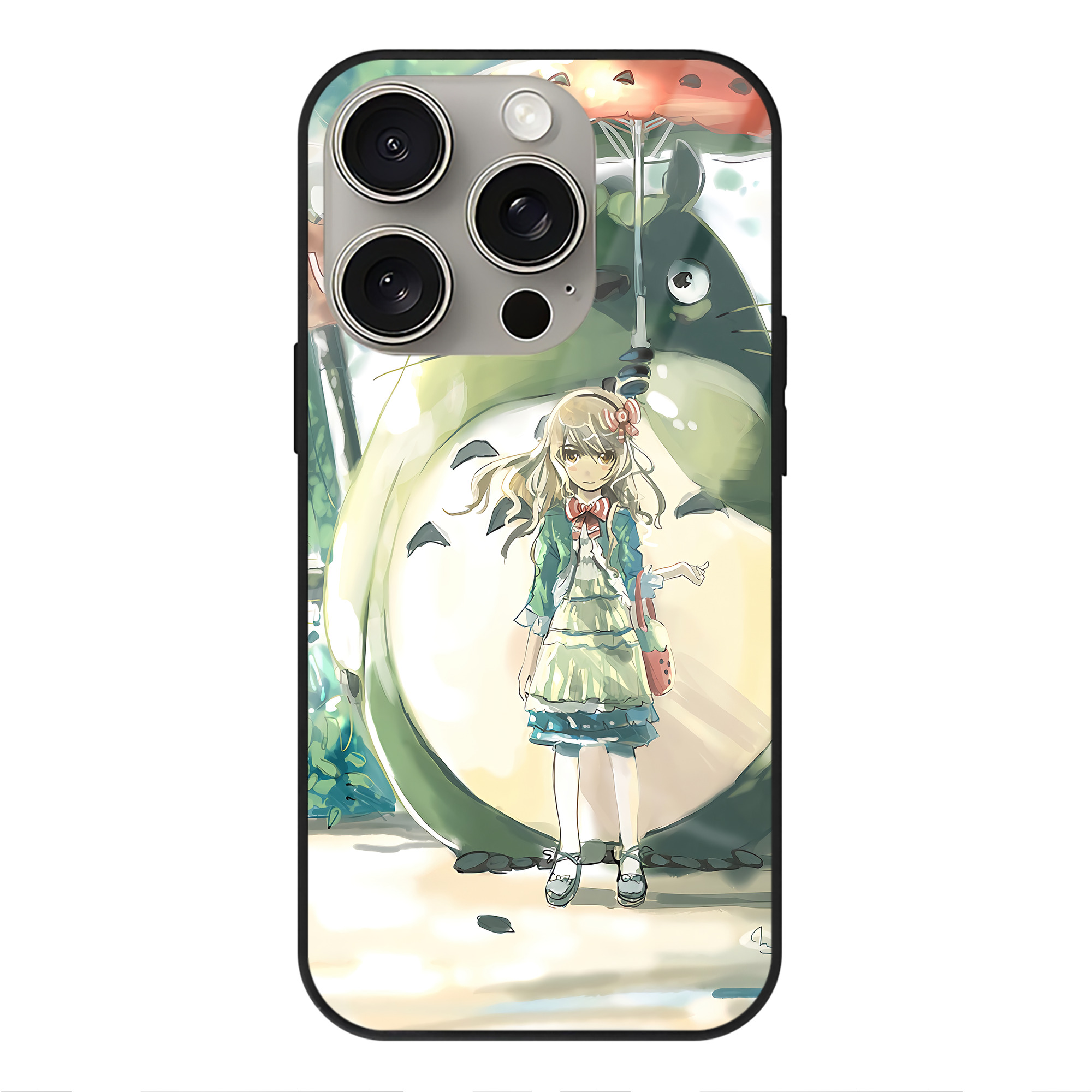 となりのトトロ 草壁メイ 草壁サツキ My Neighbor Totoro Satsuki Kusakabe Mei Kusakabe 【iPhone15Pro対応】スマホケース 耐衝撃＆黄変防止 背面ガラス