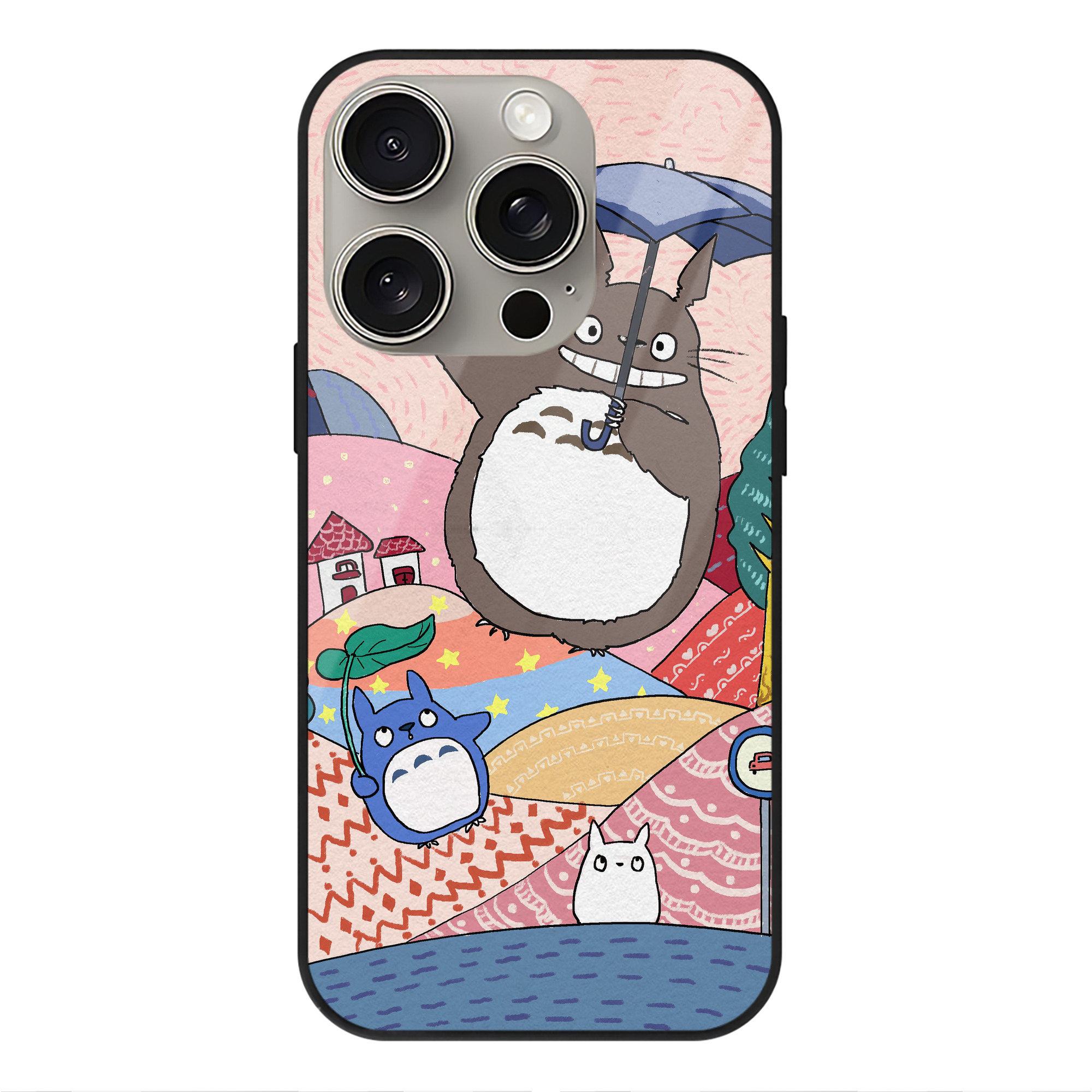 （画像用） となりのトトロ 草壁メイ 草壁サツキ My Neighbor Totoro Satsuki Kusakabe Mei Kusakabe 【iPhone15Pro対応】スマホケース 耐衝撃＆黄変防止 背面ガラス