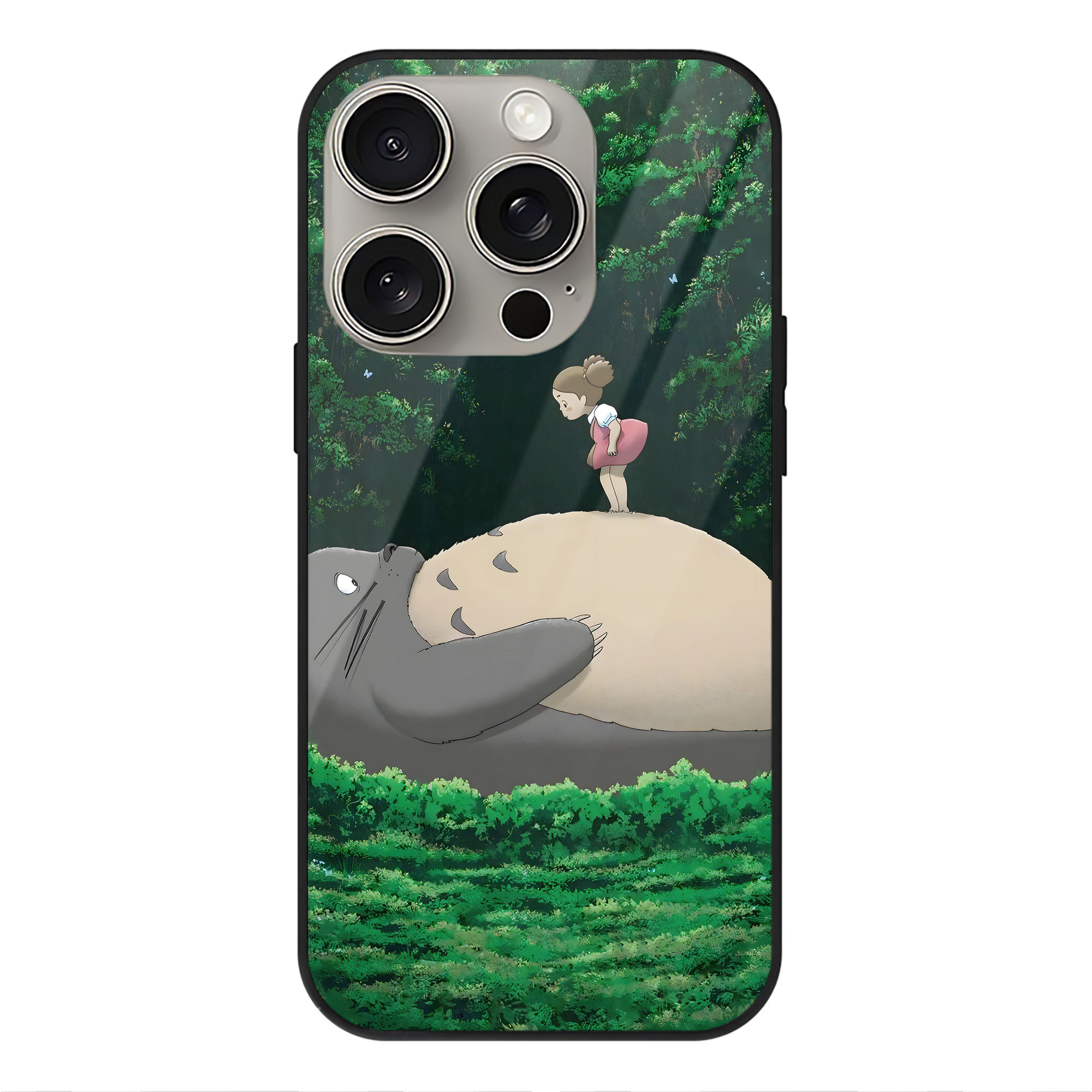 となりのトトロ 草壁メイ 草壁サツキ My Neighbor Totoro Satsuki Kusakabe Mei Kusakabe 【iPhone15Pro対応】スマホケース 耐衝撃＆黄変防止 背面ガラス