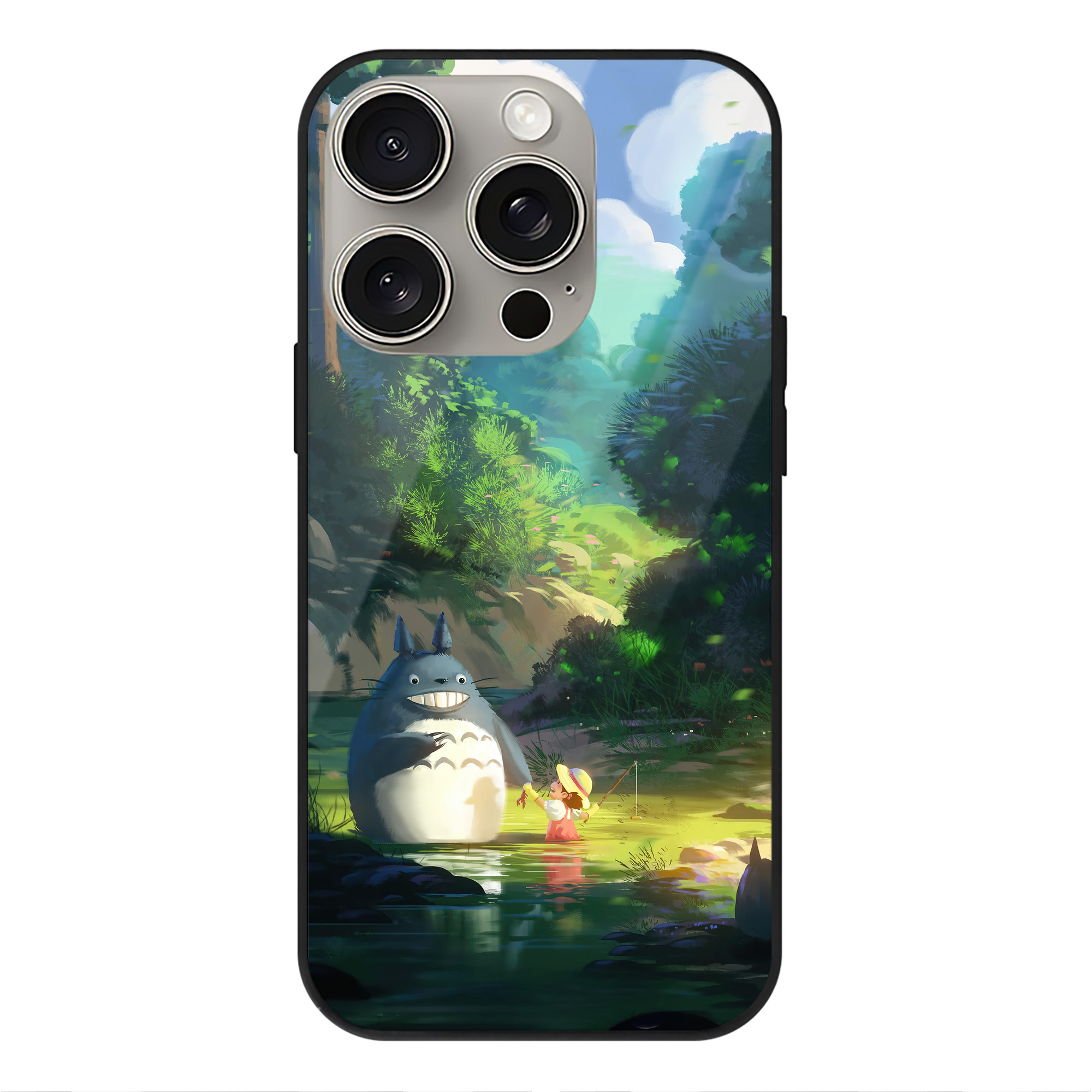 となりのトトロ 草壁メイ 草壁サツキ My Neighbor Totoro Satsuki Kusakabe Mei Kusakabe 【iPhone15Pro対応】スマホケース 耐衝撃＆黄変防止 背面ガラス