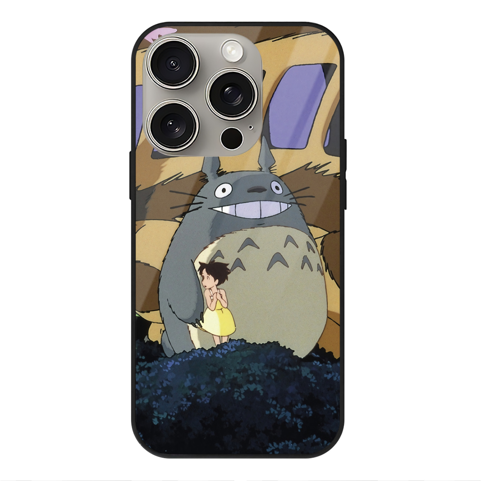 となりのトトロ 草壁メイ 草壁サツキ My Neighbor Totoro Satsuki Kusakabe Mei Kusakabe 【iPhone15Pro対応】スマホケース 耐衝撃＆黄変防止 背面ガラス