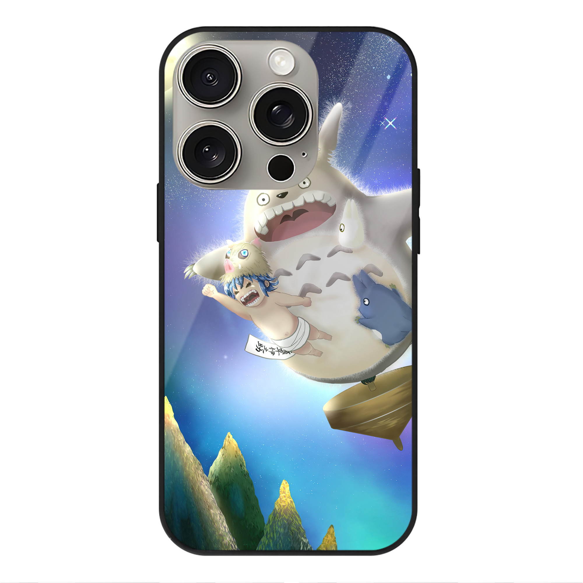 （画像用） となりのトトロ 草壁メイ 草壁サツキ My Neighbor Totoro Satsuki Kusakabe Mei Kusakabe 【iPhone15Pro対応】スマホケース 耐衝撃＆黄変防止 背面ガラス