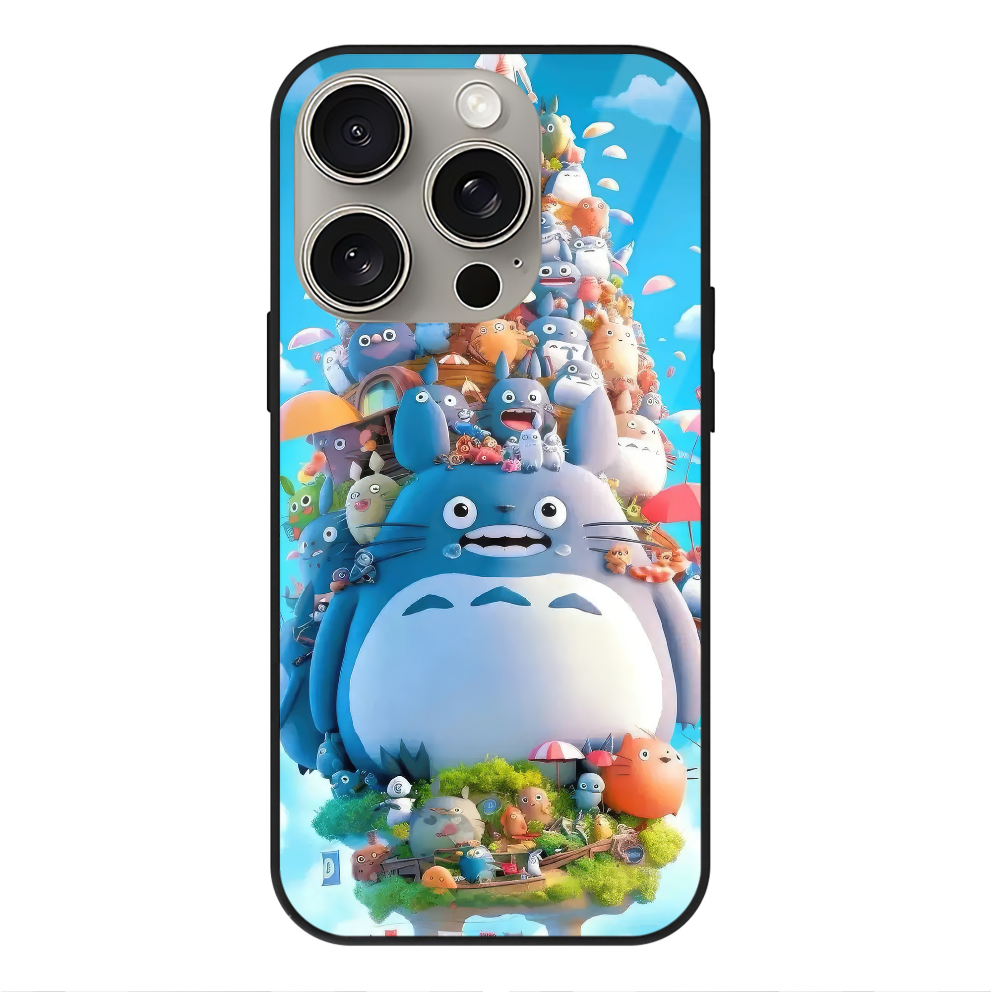 となりのトトロ 草壁メイ 草壁サツキ My Neighbor Totoro Satsuki Kusakabe Mei Kusakabe 【iPhone15Pro対応】スマホケース 耐衝撃＆黄変防止 背面ガラス