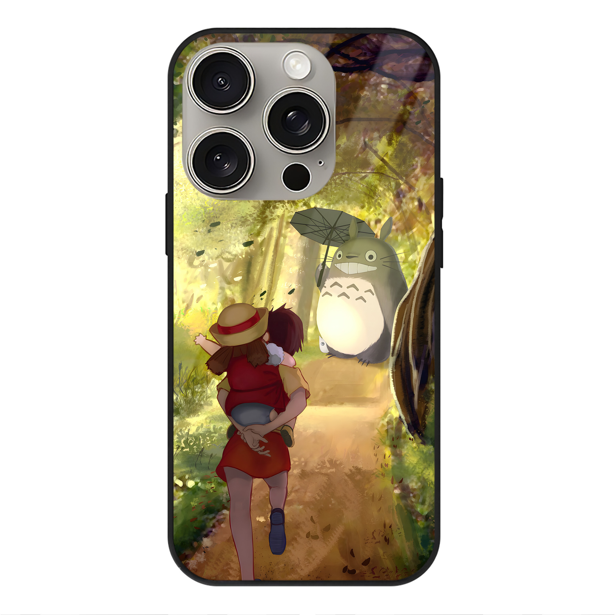 となりのトトロ 草壁メイ 草壁サツキ My Neighbor Totoro Satsuki Kusakabe Mei Kusakabe 【iPhone15Pro対応】スマホケース 耐衝撃＆黄変防止 背面ガラス