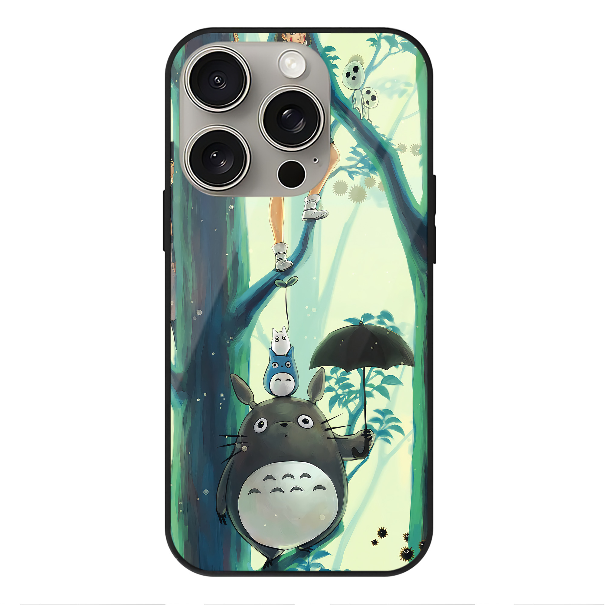 となりのトトロ 草壁メイ 草壁サツキ My Neighbor Totoro Satsuki Kusakabe Mei Kusakabe 【iPhone15Pro対応】スマホケース 耐衝撃＆黄変防止 背面ガラス