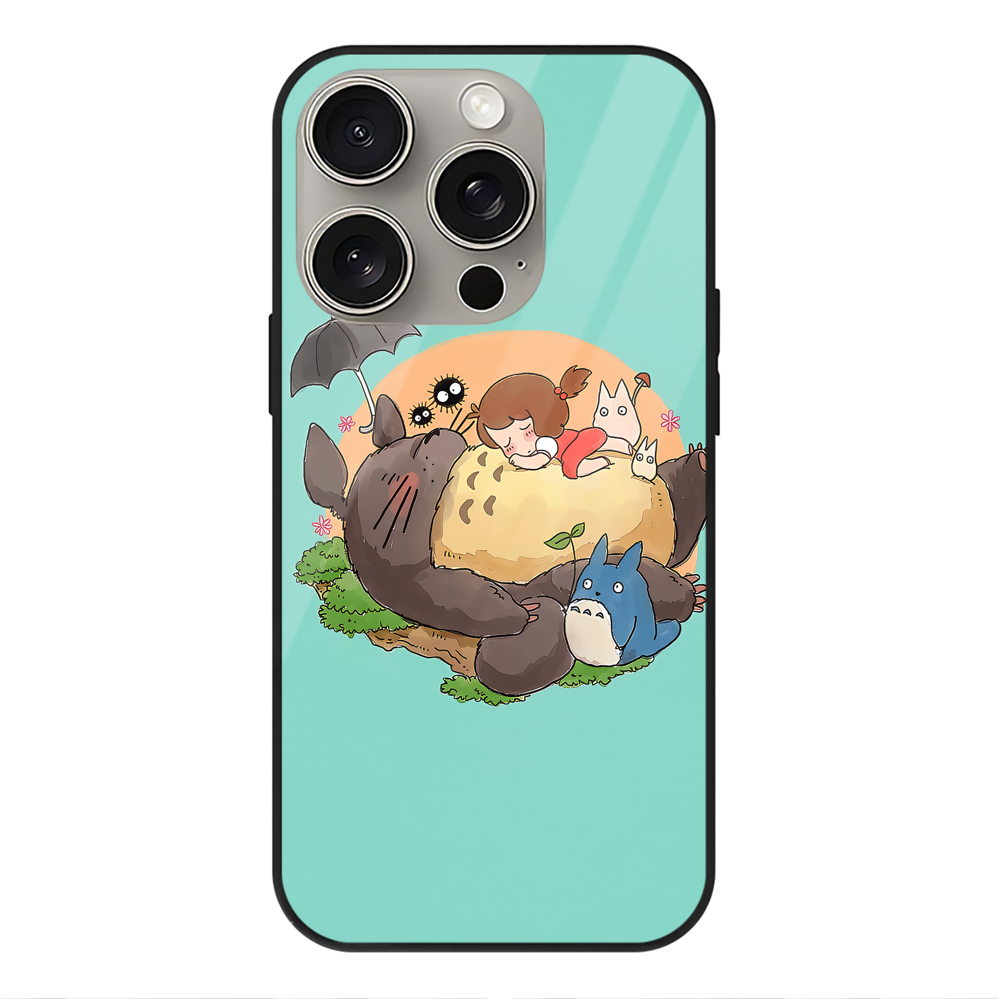 となりのトトロ 草壁メイ 草壁サツキ My Neighbor Totoro Satsuki Kusakabe Mei Kusakabe 【iPhone15Pro対応】スマホケース 耐衝撃＆黄変防止 背面ガラス