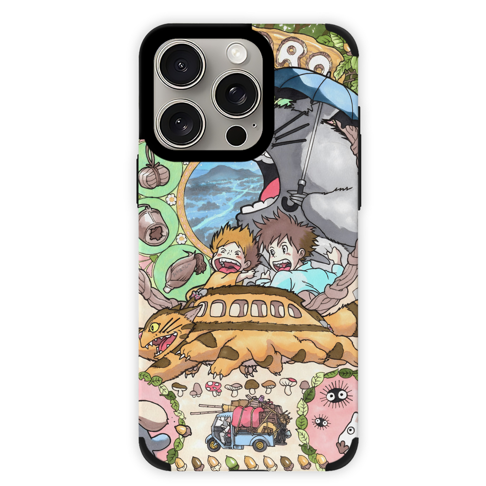 となりのトトロ 草壁メイ 草壁サツキ My Neighbor Totoro Satsuki Kusakabe Mei Kusakabe 【iPhone15ProMax対応】 PUレザー スマホケース 耐衝撃＆黄変防止