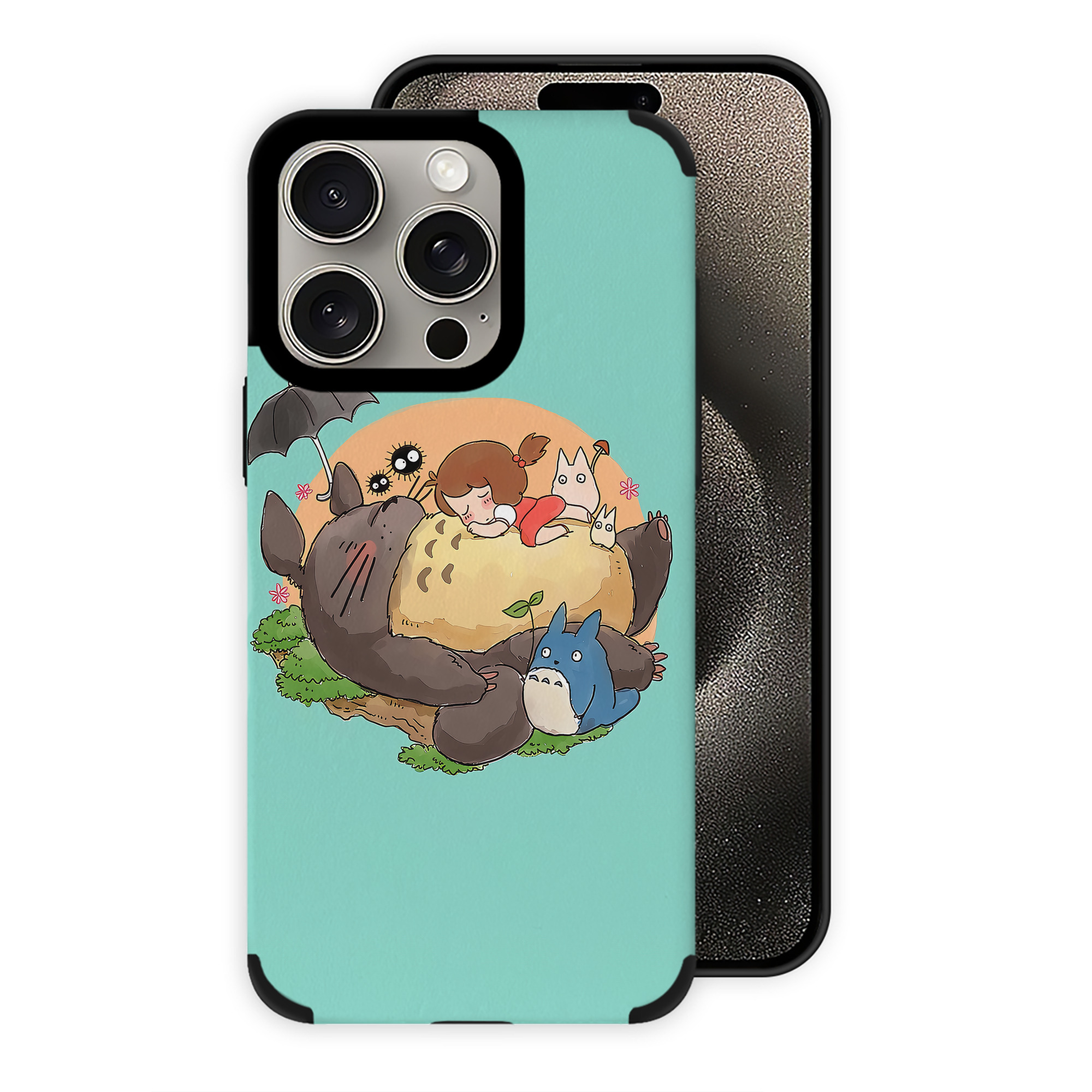 （画像用） となりのトトロ 草壁メイ 草壁サツキ My Neighbor Totoro Satsuki Kusakabe Mei Kusakabe 【iPhone15ProMax対応】 PUレザー スマホケース 耐衝撃＆黄変防止