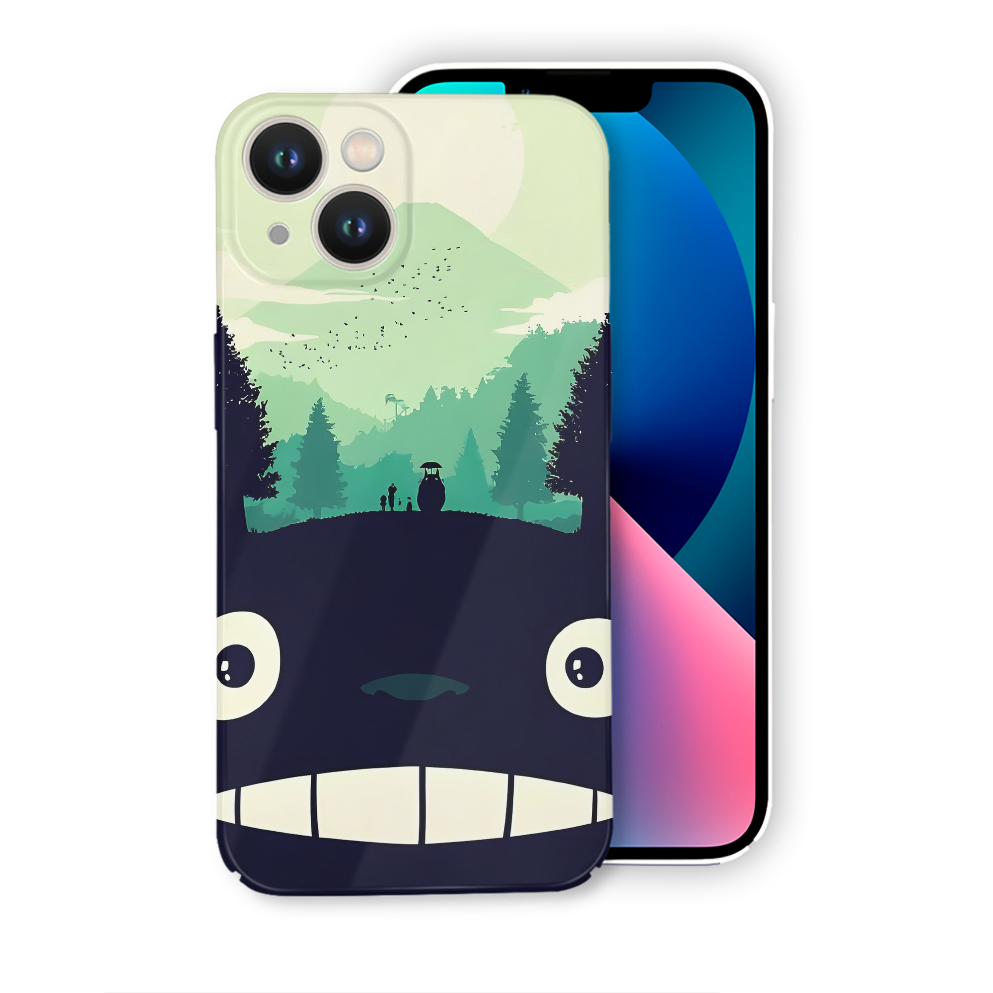 （画像用） となりのトトロ 草壁メイ 草壁サツキ My Neighbor Totoro Satsuki Kusakabe Mei Kusakabe 【iPhone 14シリーズ対応】ハードケース