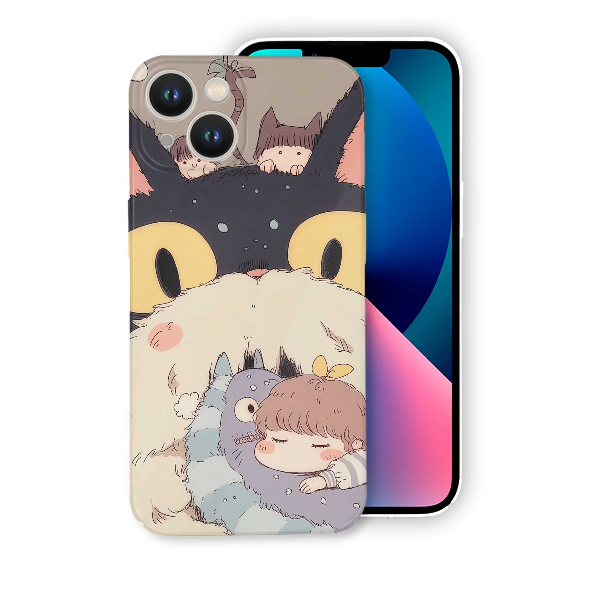 （画像用） となりのトトロ 草壁メイ 草壁サツキ My Neighbor Totoro Satsuki Kusakabe Mei Kusakabe 【iPhone 14シリーズ対応】ハードケース