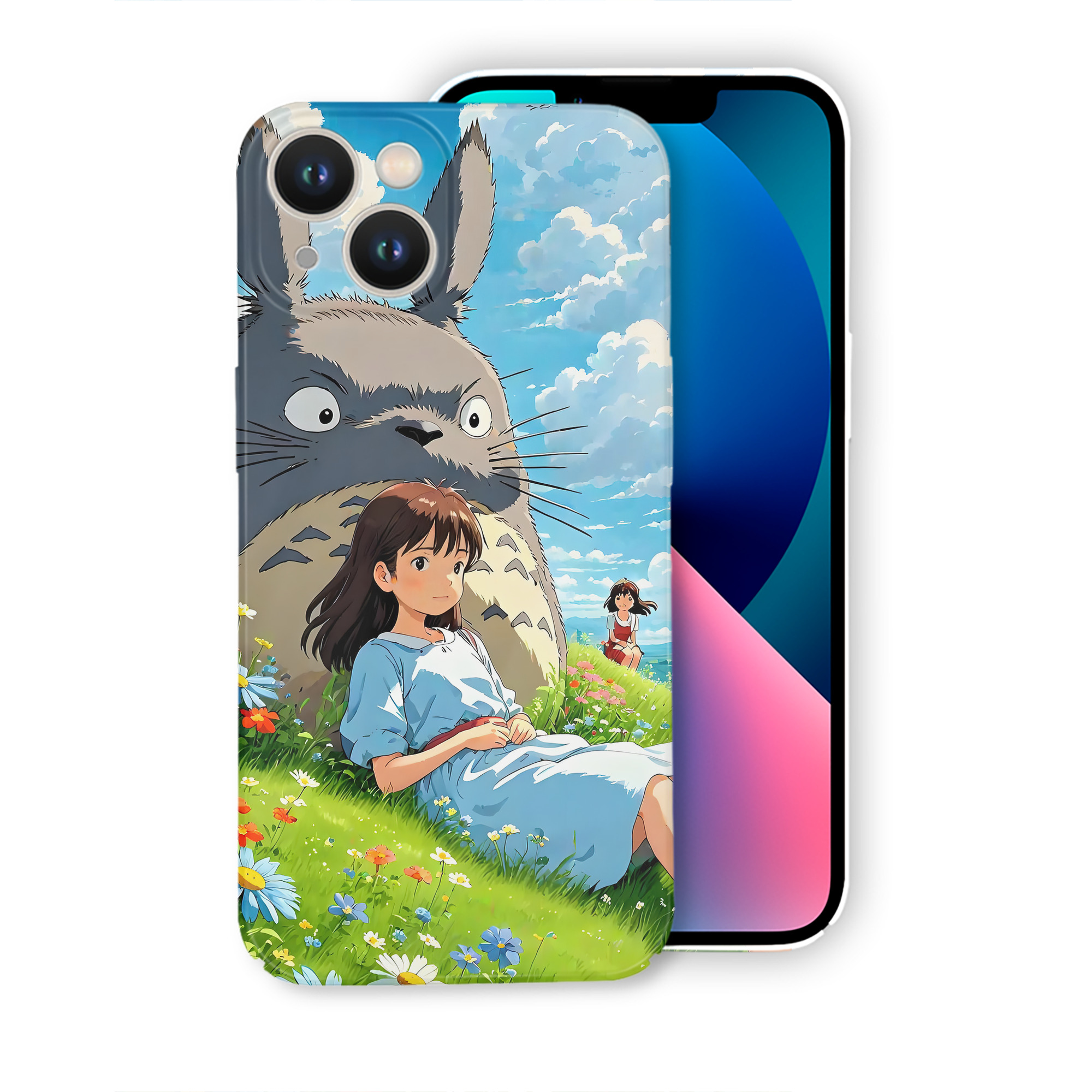 （画像用） となりのトトロ 草壁メイ 草壁サツキ My Neighbor Totoro Satsuki Kusakabe Mei Kusakabe 【iPhone 14シリーズ対応】ハードケース