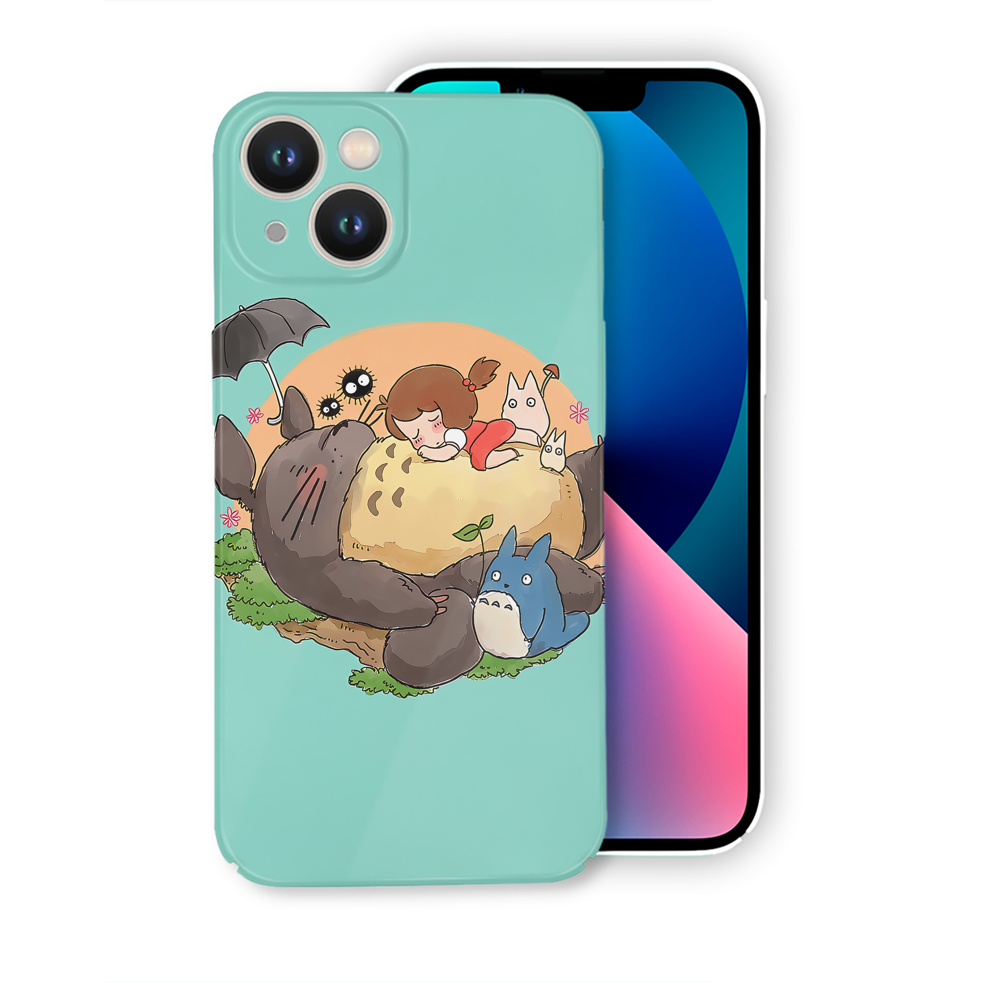 （画像用） となりのトトロ 草壁メイ 草壁サツキ My Neighbor Totoro Satsuki Kusakabe Mei Kusakabe 【iPhone 14シリーズ対応】ハードケース