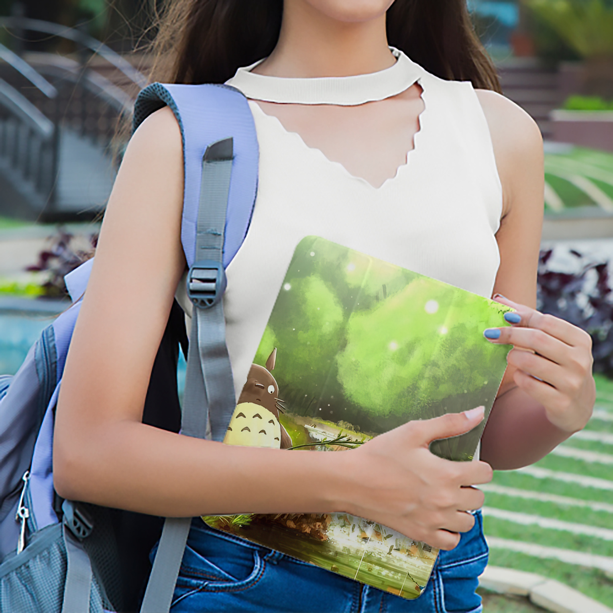 となりのトトロ 草壁メイ 草壁サツキ My Neighbor Totoro Satsuki Kusakabe Mei Kusakabe IPad ケース ペン収納付き 三つ折りスタンド PUレザー×シリコン 対応機種9.5/10.5/10.9インチ