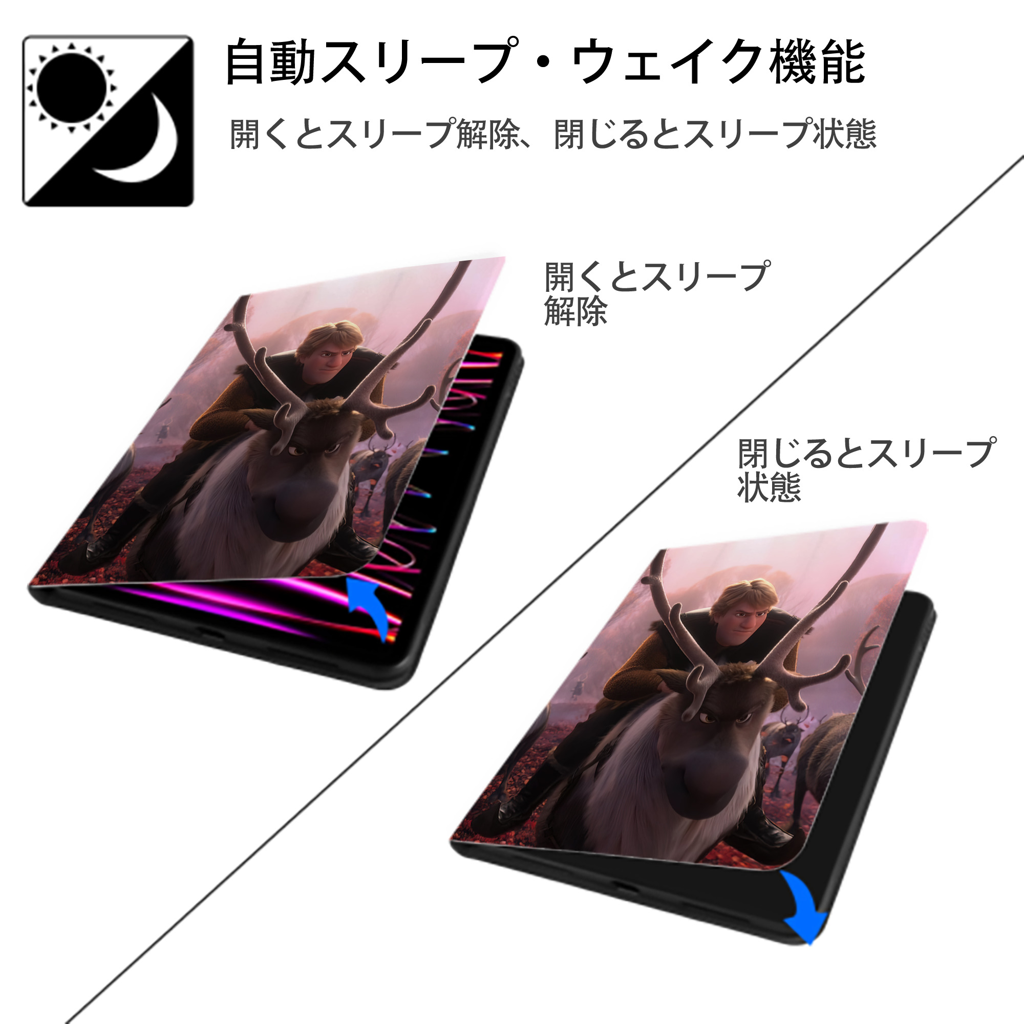 となりのトトロ 草壁メイ 草壁サツキ My Neighbor Totoro Satsuki Kusakabe Mei Kusakabe IPad ケース ペン収納付き 三つ折りスタンド PUレザー×シリコン 対応機種9.5/10.5/10.9インチ