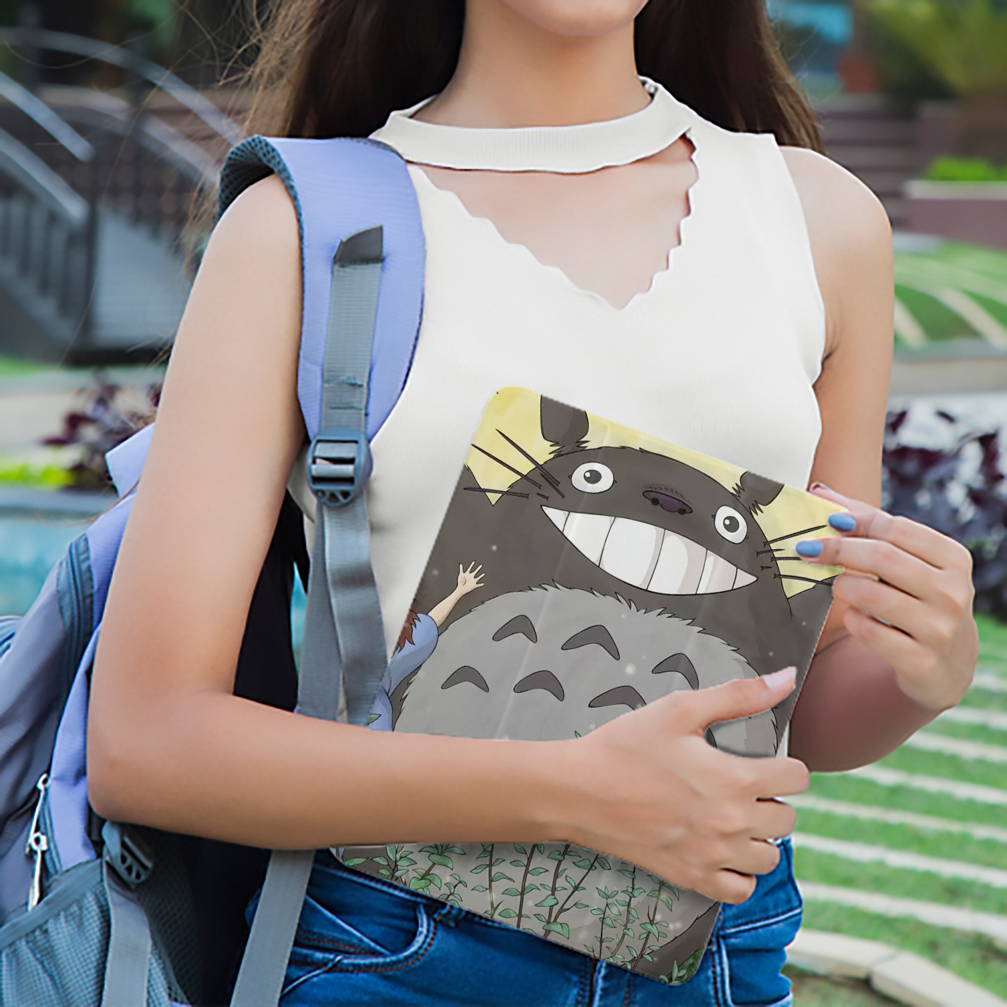 となりのトトロ 草壁メイ 草壁サツキ My Neighbor Totoro Satsuki Kusakabe Mei Kusakabe IPad ケース ペン収納付き 三つ折りスタンド PUレザー×シリコン 対応機種9.5/10.5/10.9インチ