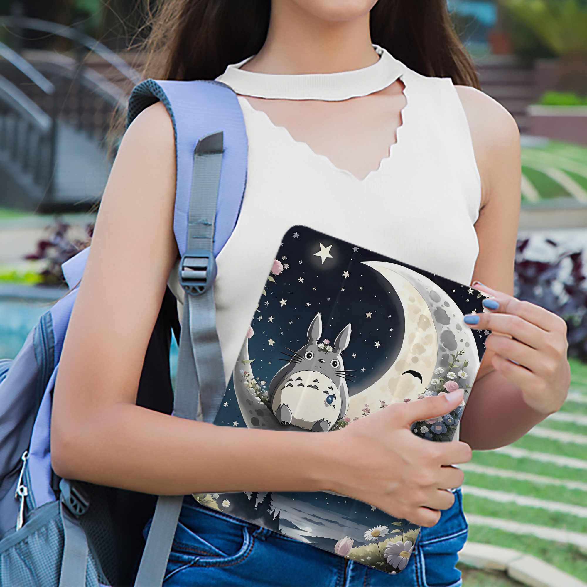 となりのトトロ 草壁メイ 草壁サツキ My Neighbor Totoro Satsuki Kusakabe Mei Kusakabe IPad ケース ペン収納付き 三つ折りスタンド PUレザー×シリコン 対応機種9.5/10.5/10.9インチ