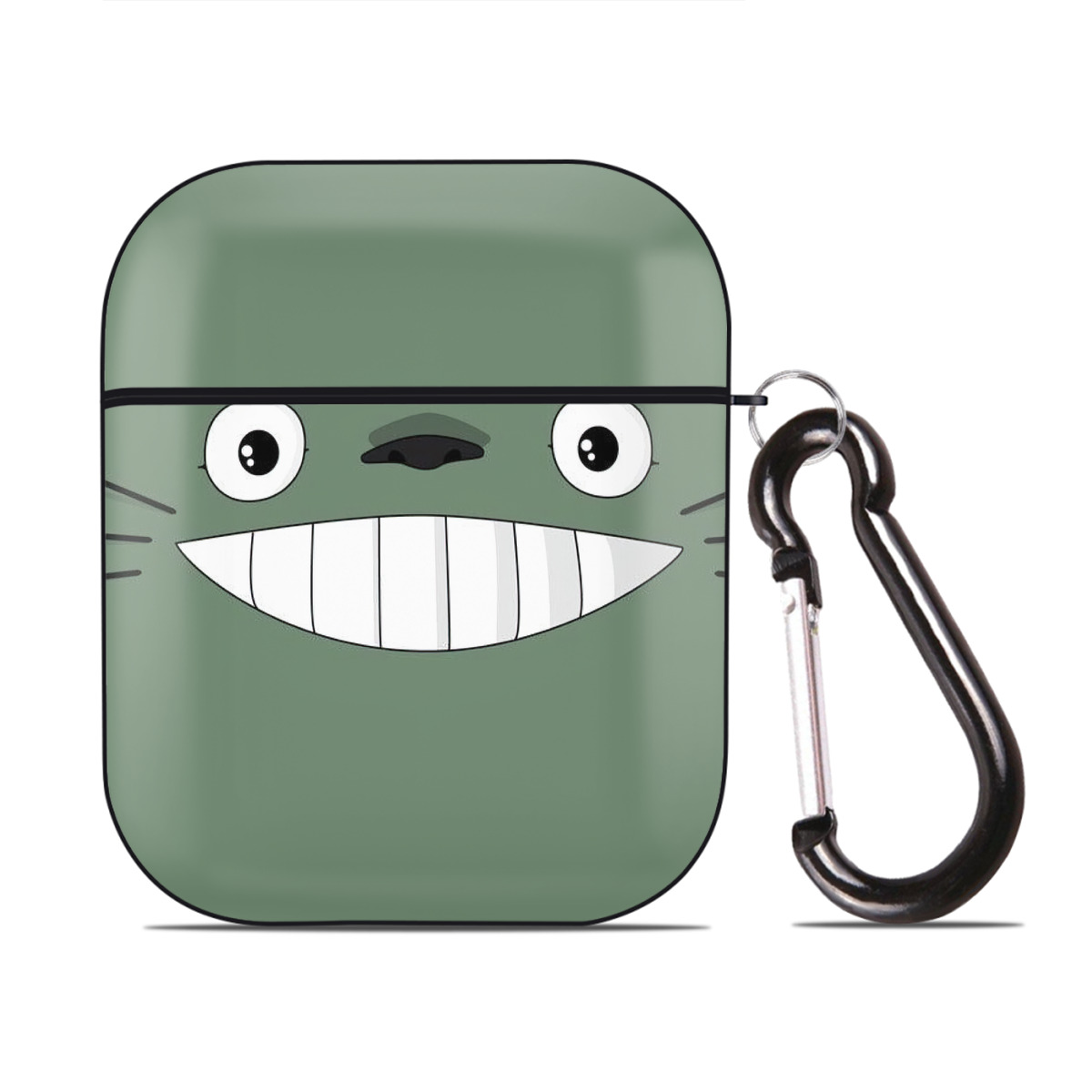 （画像用） となりのトトロ 草壁メイ 草壁サツキ My Neighbor Totoro Satsuki Kusakabe Mei Kusakabe AirPods 第2世代保護ケース ハードシェル ブラック 耐衝撃・防指紋・カラビナ付き